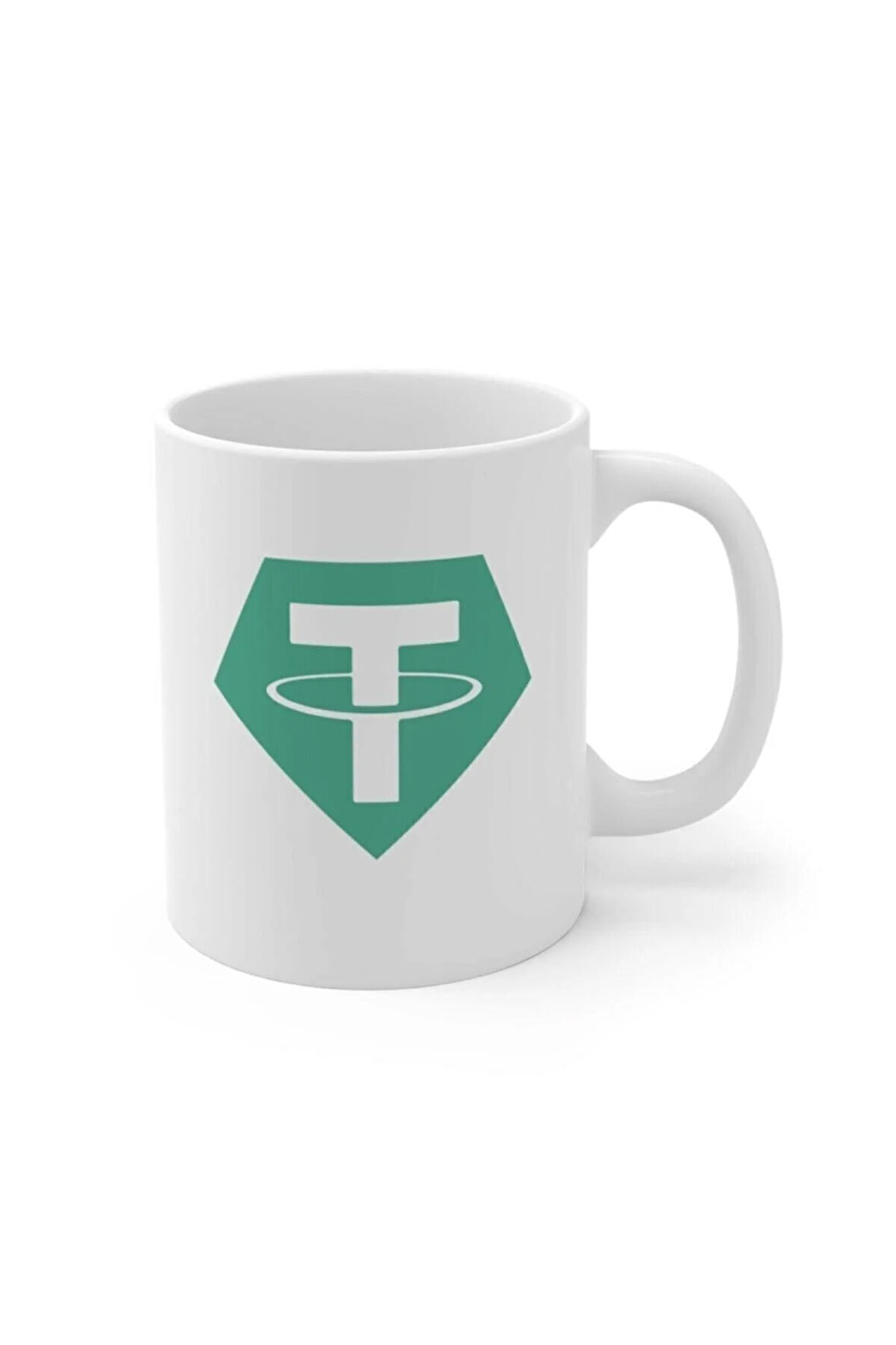 Beyaz Tether Baskılı Kupa