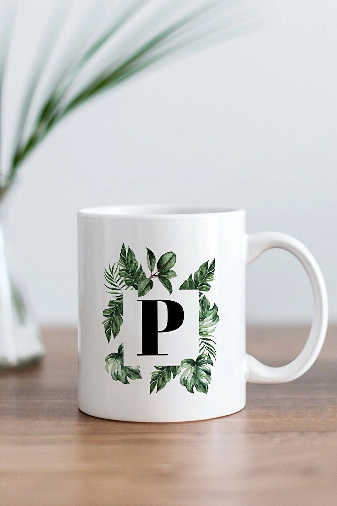 P Harfi Baskılı Kupa Bardak