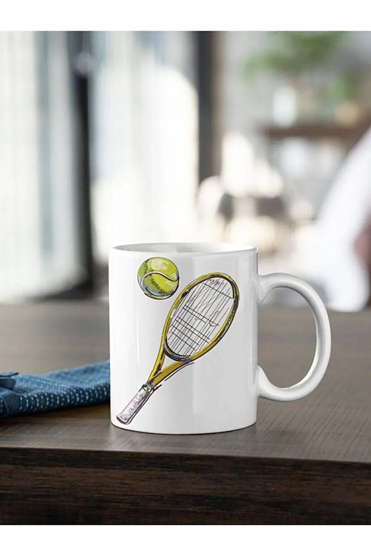 Tenis Serisi 2 Raket Ve Top Baskılı Kupa