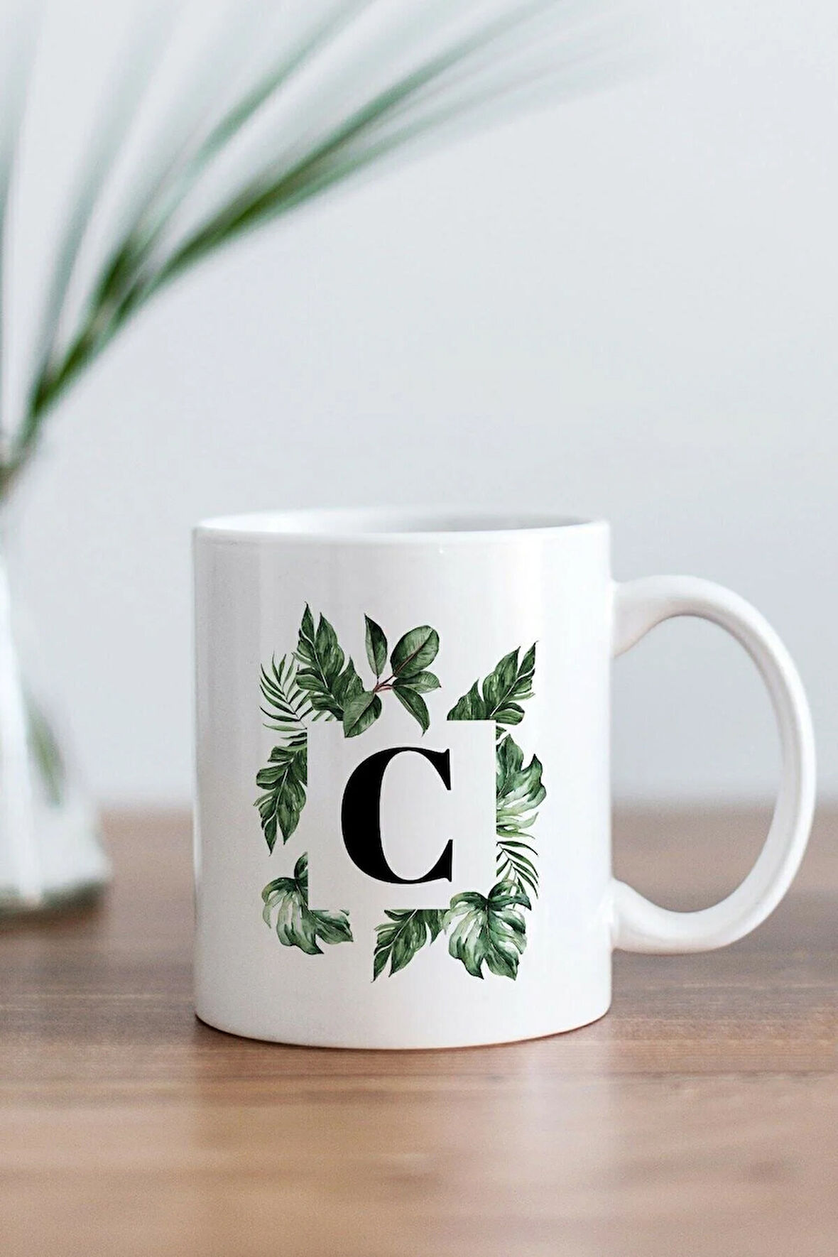 C Harfi Baskılı Kupa Bardak