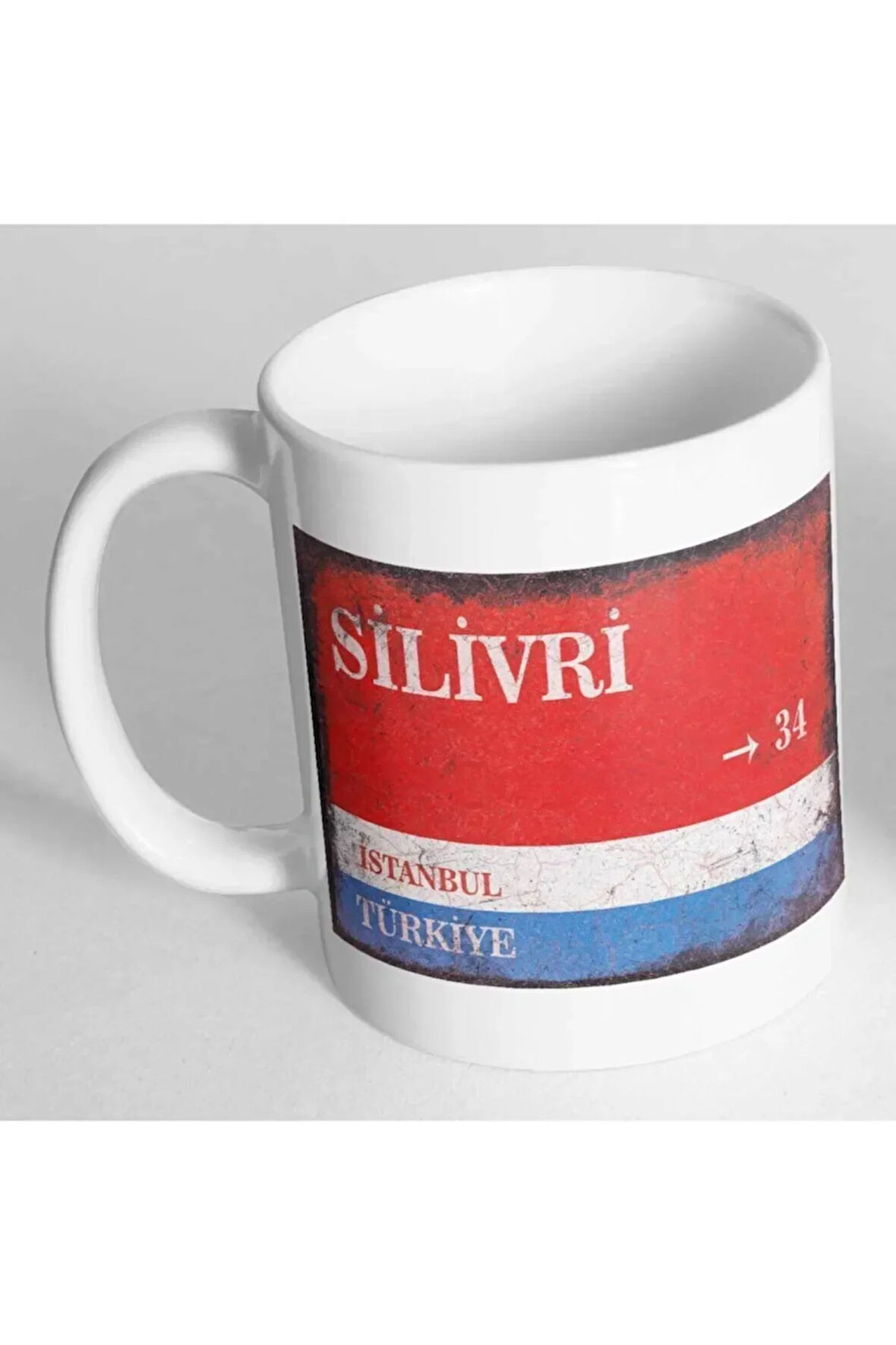 Istanbul Silivri Sokak Tabelası Baskılı Kupa Bardak