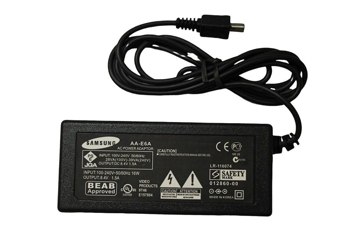 Samsung Şarj Cihazı Aa-E6A Sc-D60 D55 L520 D75 HMX-F90, HMX-H304BN, SC-L810, SC-L700, SC-D60