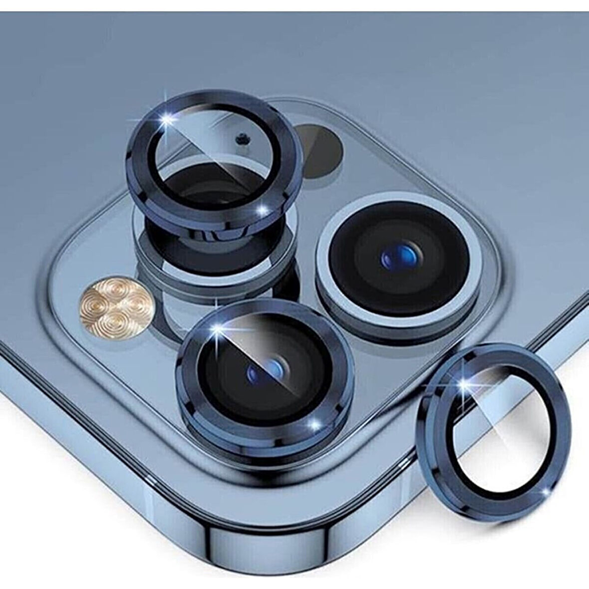 Adaman iPhone Uyumlu 11 Pro Max  Uyumlu Kamera Mercek Lens Koruyucu lacivert