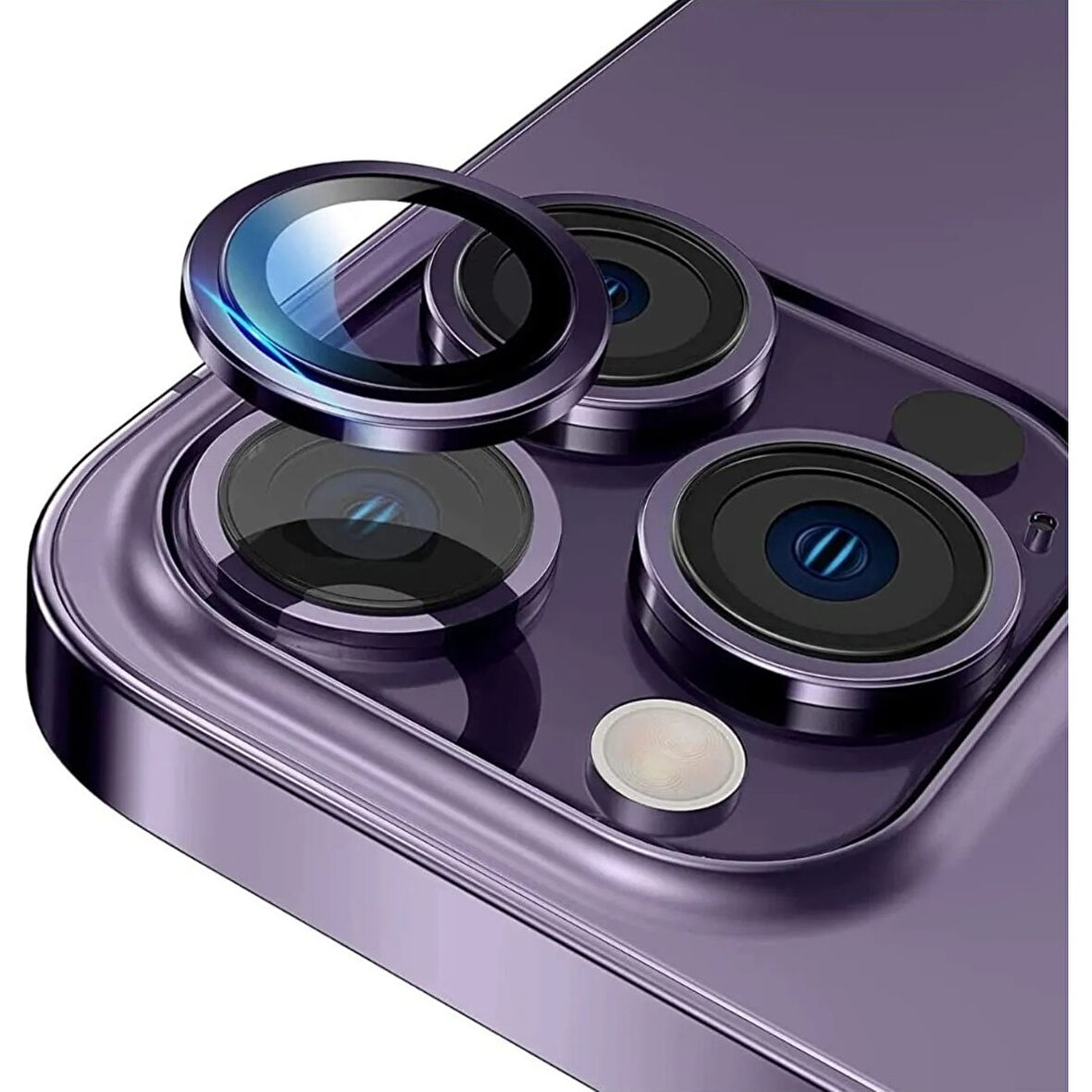 Adaman iPhone 12 Pro Uyumlu Kamera Mercek Lens Için Koruyucu - LİLA