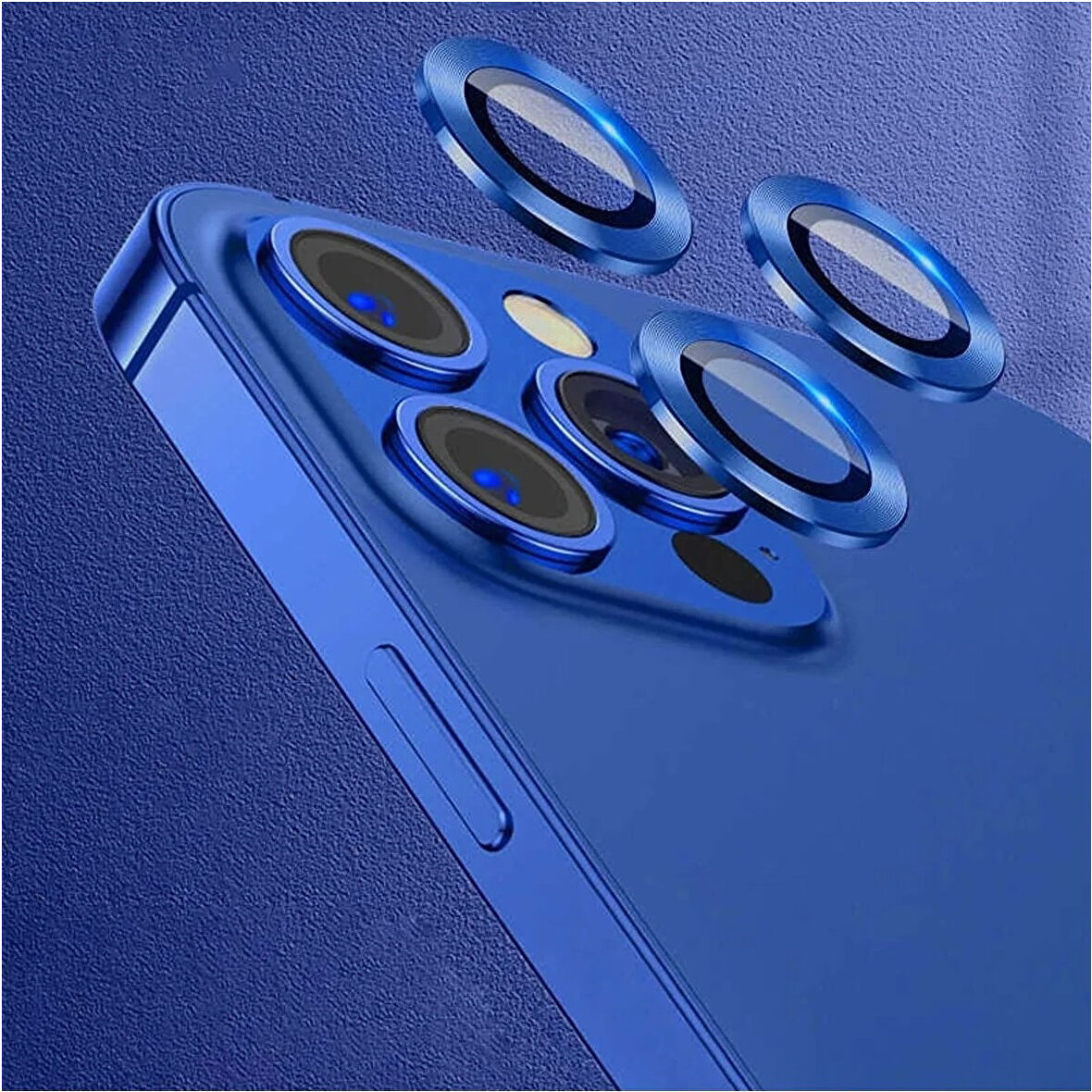Adaman iPhone 11 Pro Uyumlu Kamera Mercek Lens Için Koruyucu - Lacivert