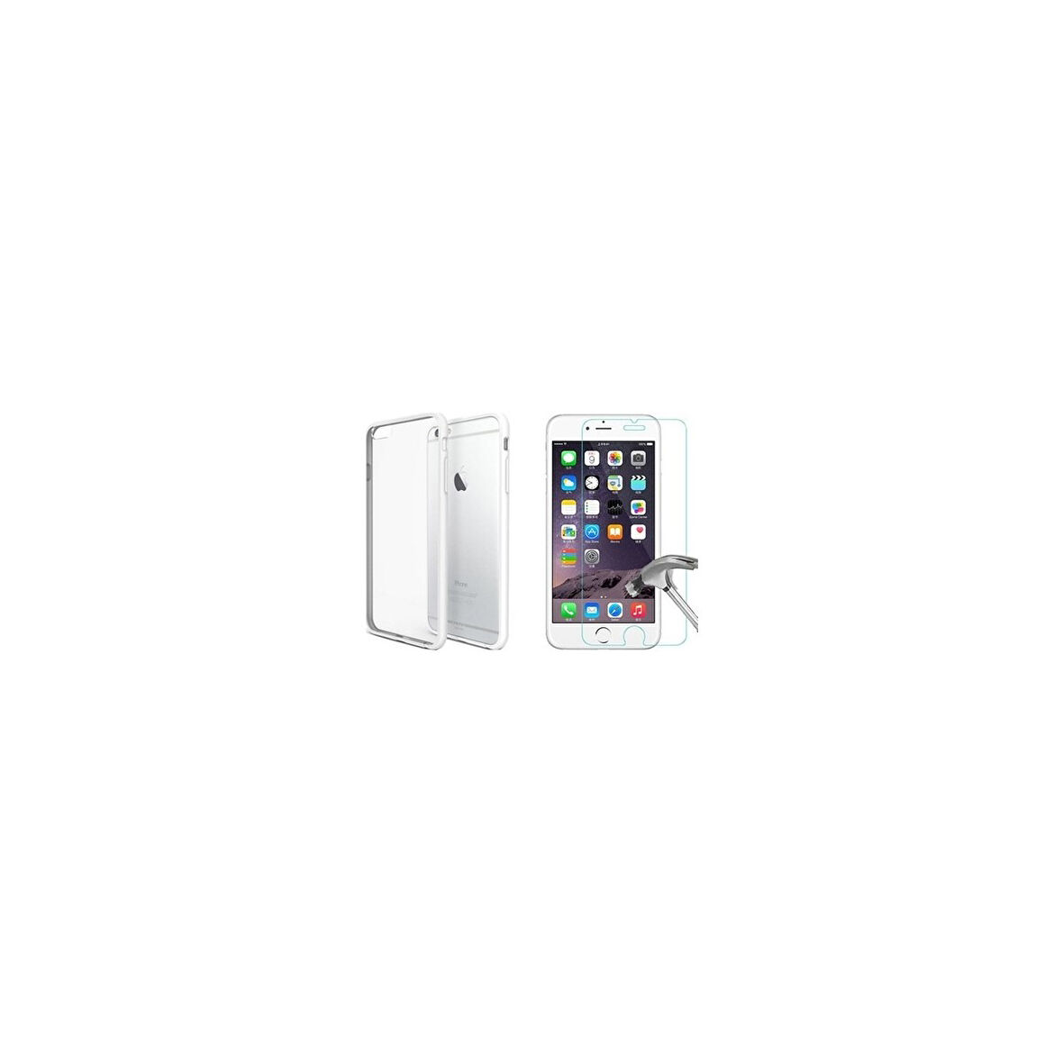 Adaman Iphone  6 S Plus -7 Plus -8 Plus Uyumlu Şeffaf Ekran Koruyucu Kırılmaz Cam Filmi