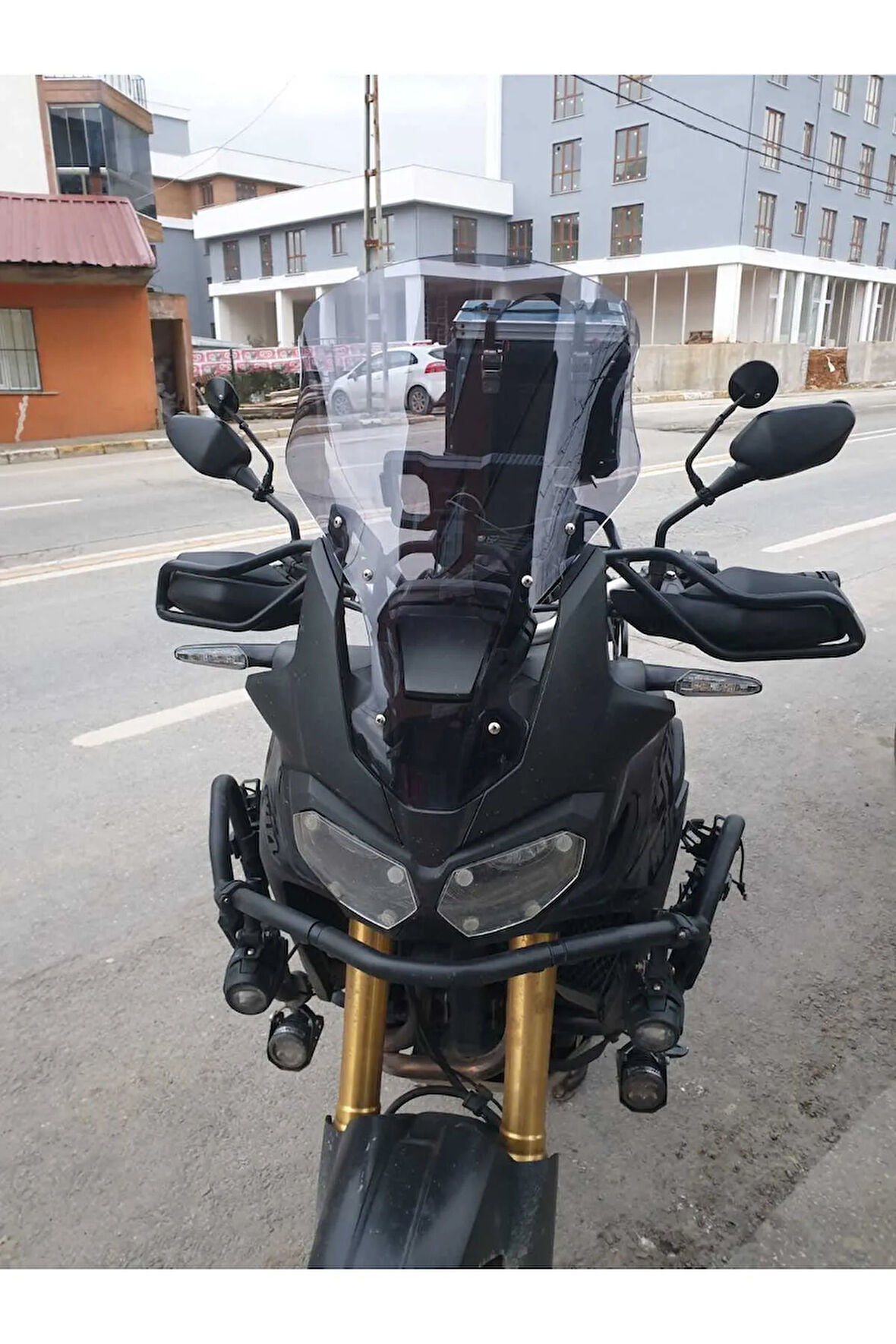 Honda Afrika Twin CRF 1000 Siperlik Ön Cam 2016 2020 Model 45cm Açıkfüme Renkli 4mm KISA CAM