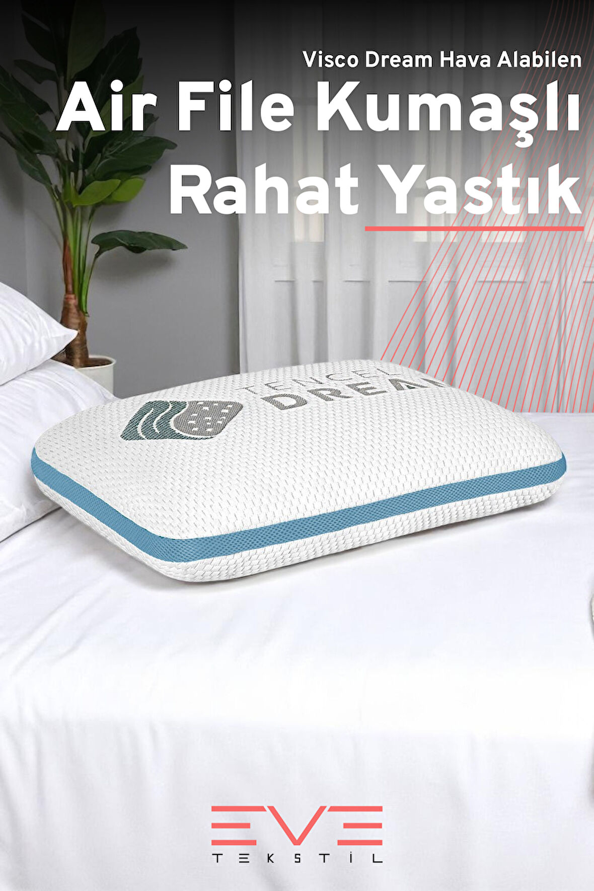 Air File Kumaşlı Visco Dream Hava Alabilen Ortopedik Yastık