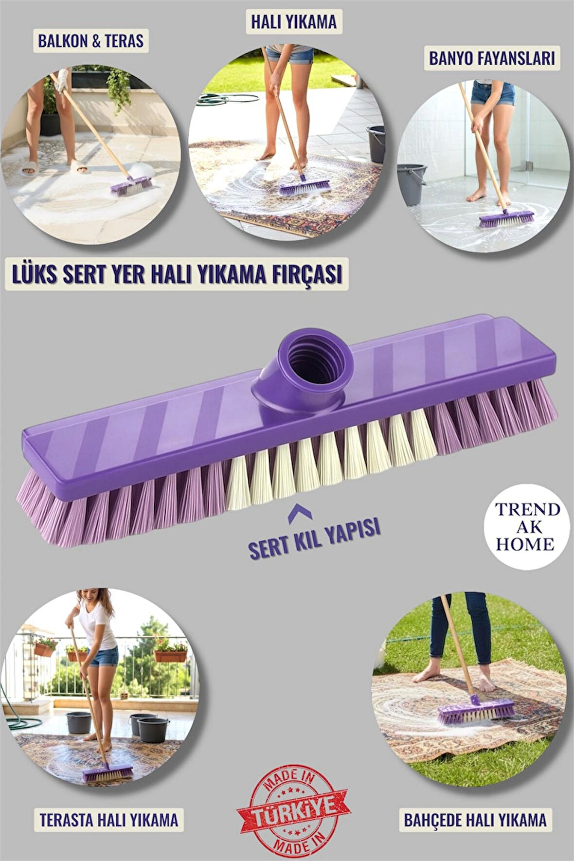 LÜKS SERT YER HALI YIKAMA FIRÇASI BİRDEN FAZLA ALANDA ÇOK KULLANIŞLI FIRÇA 