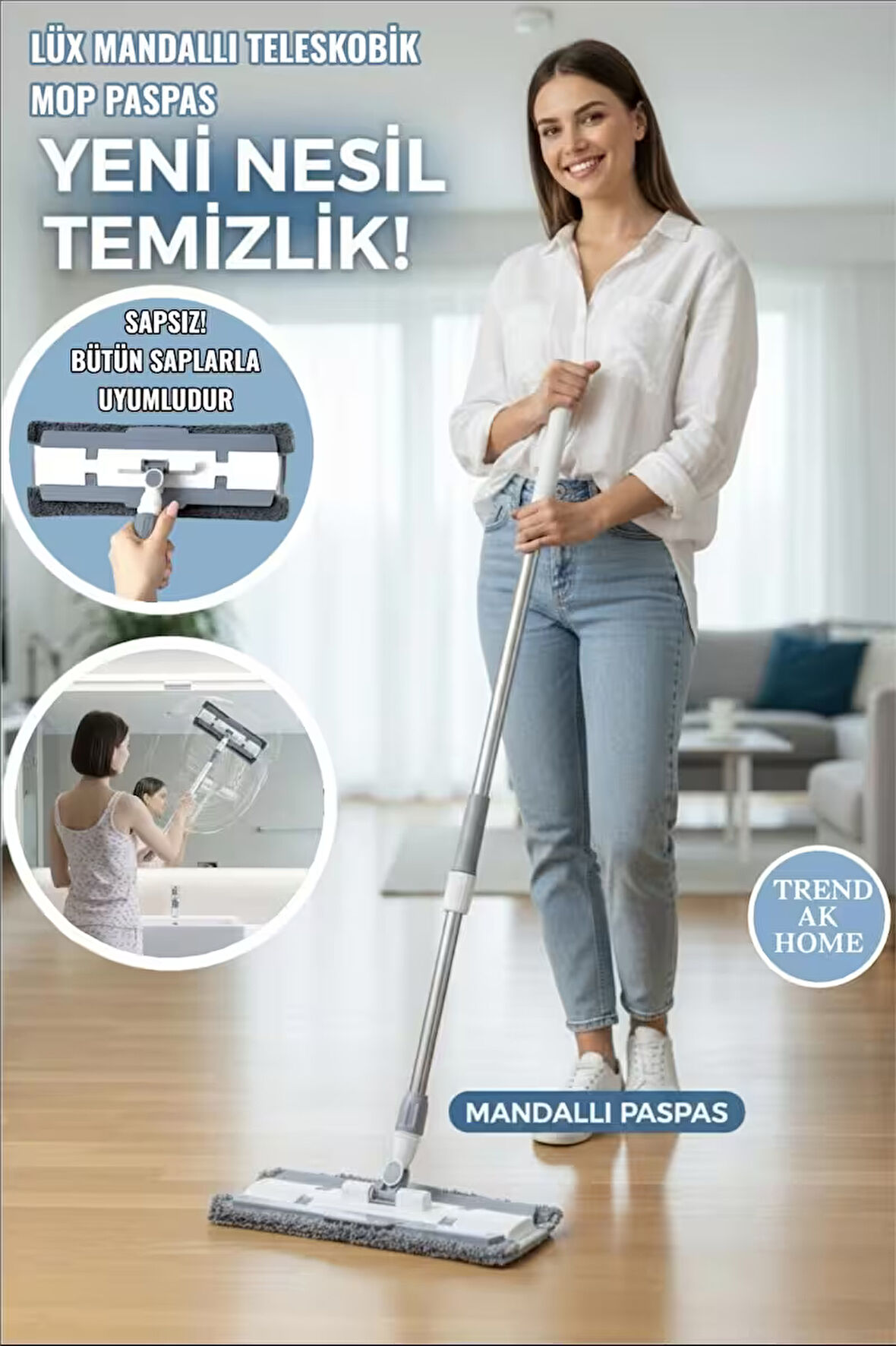 LÜX MANDALLI MOP PASPAS ( sap dahil değildir )