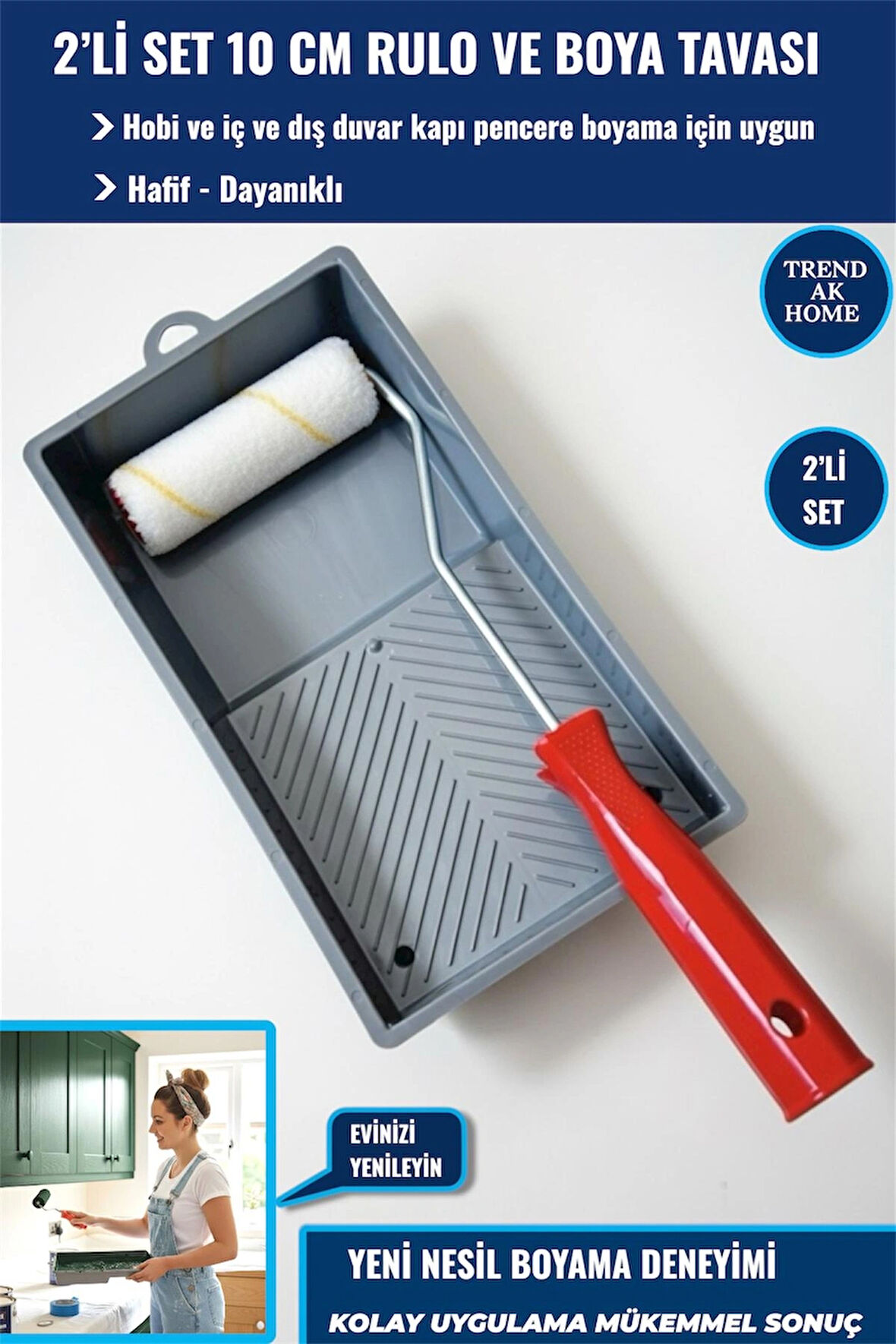 2’Lİ SET 10 CM RULO VE BOYA TAVASI 
