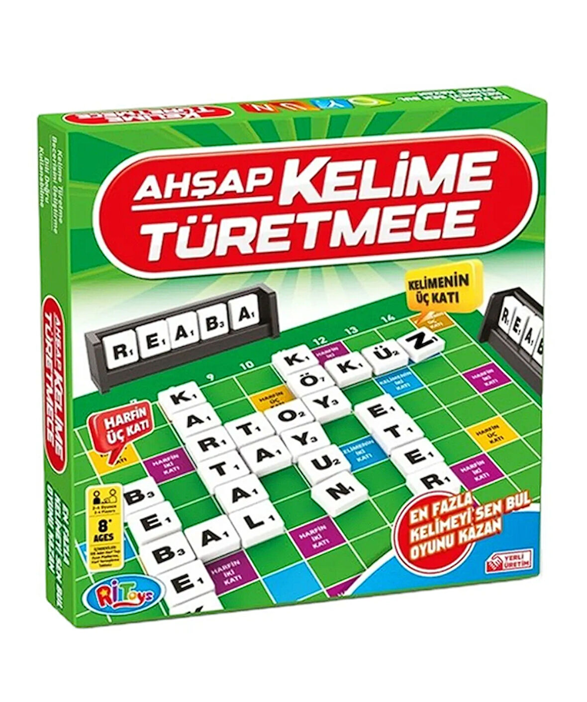 Ahşap Kelime Türetme Oyunu, Kelime Üretme Oyunu (29x29cm)