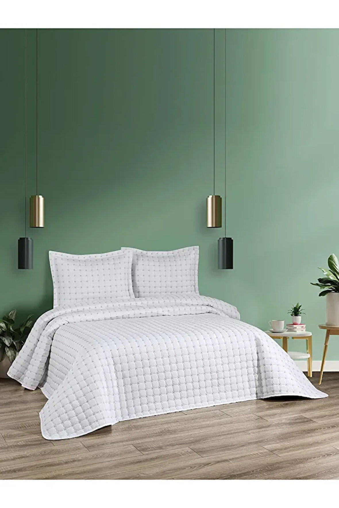 Aleda Kapitoneli 3 Parça Çift Kişilik Yatak Örtüsü Takımı