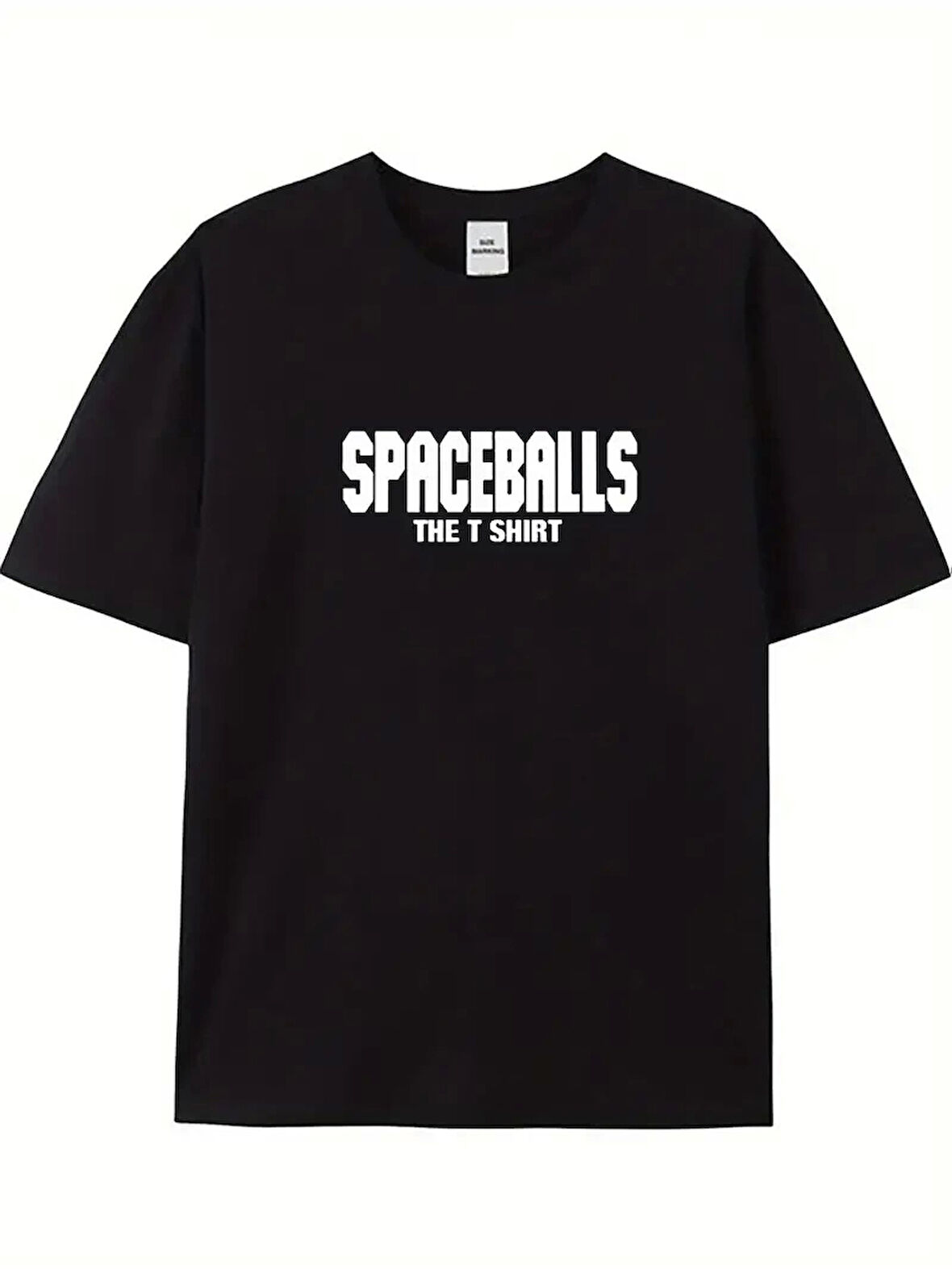 20/1 Penye Compack SPACEBALLS Erkek Baskılı Oversize Bisiklet Yaka Kısa Kol Yazlık T-shirt - Siyah