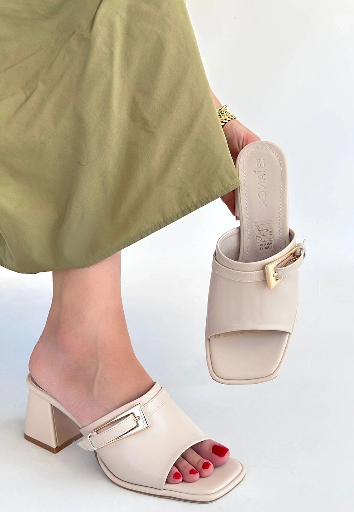 Ziva Bej Cilt Topuklu Terlik