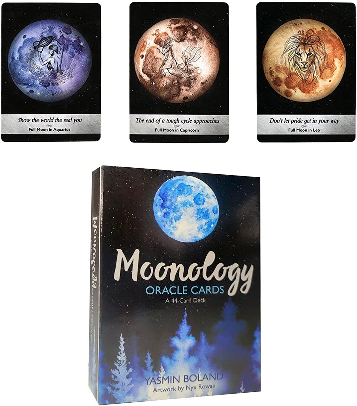 Moonology Oracle Cards – Ay Fazları Temalı Kehanet Kartları (10,5 x 7,5 cm)