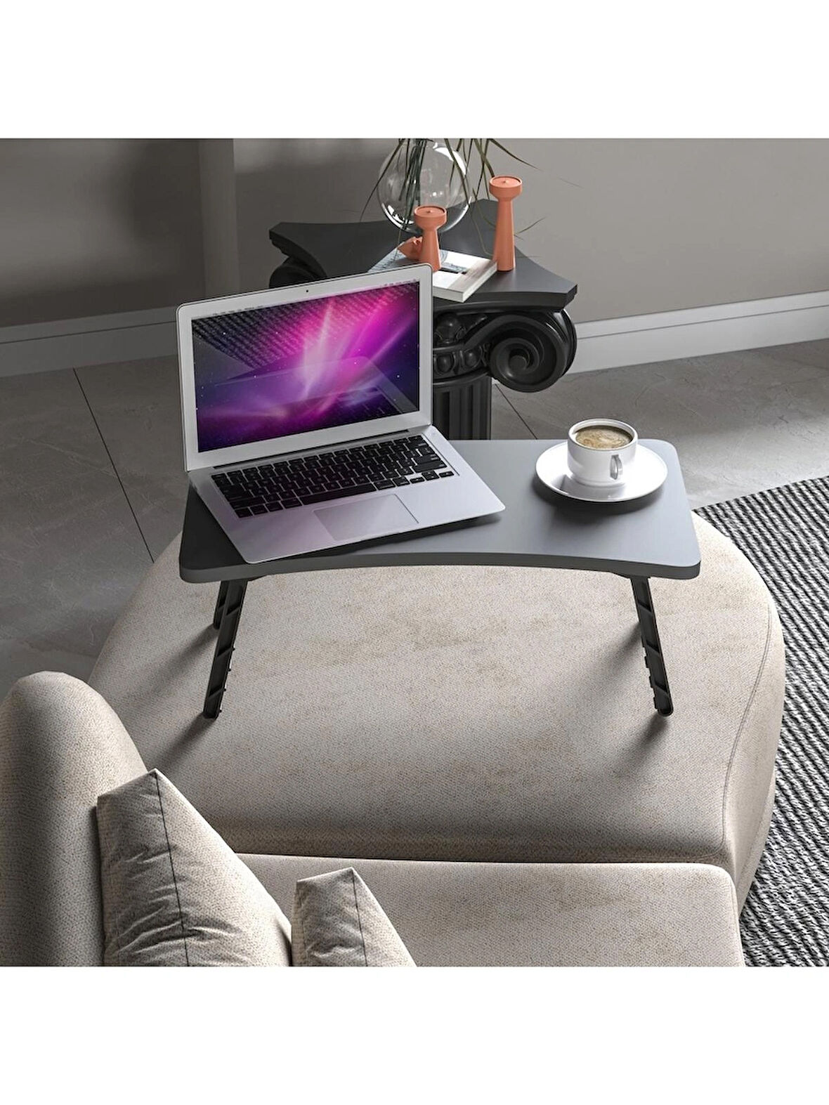 Alpa Ev Mobilya Katlanabilir Laptop Sehpası ,Taşınabilir Katlanır Masa,Çalışma Sehpası, Kahvaltı Masası