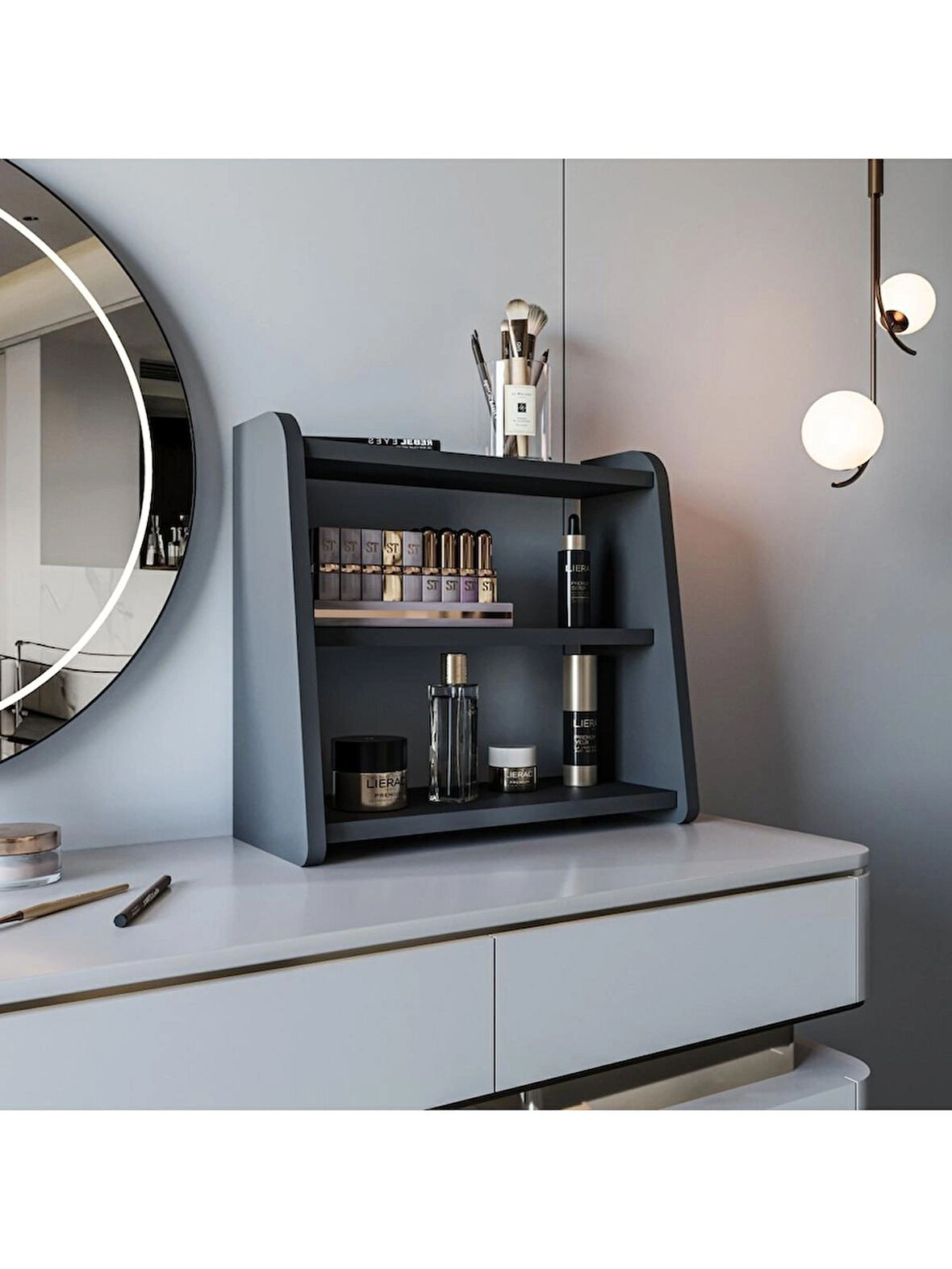 Alpa Ev Mobilya 3 Katlı Çok Amaçlı Organizer Raf – Makyaj, Banyo ve Masa Üstü Düzenleyici