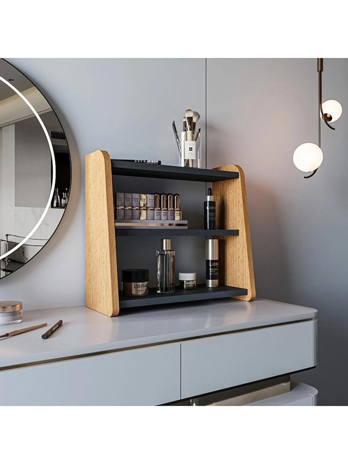 Alpa Ev Mobilya 3 Katlı Çok Amaçlı Organizer Raf – Makyaj, Banyo ve Masa Üstü Düzenleyici