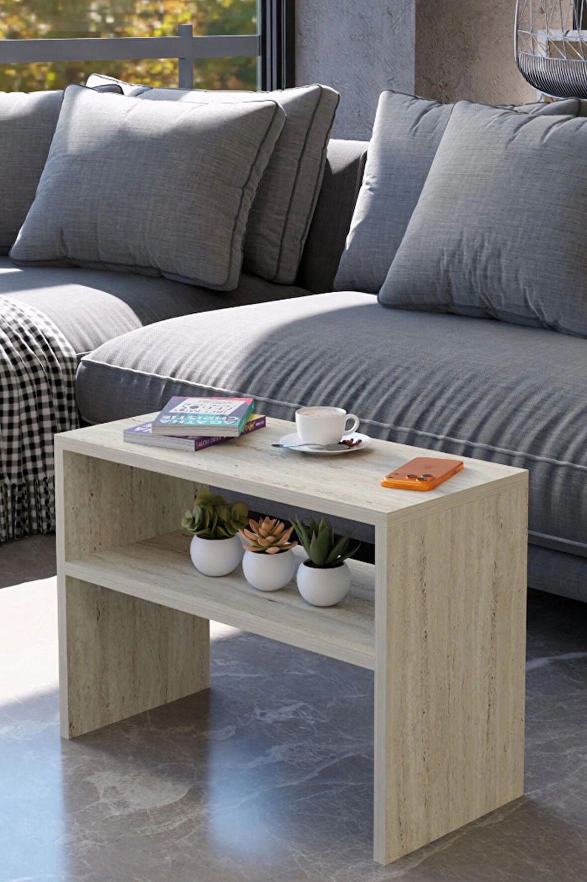 Alpa Ev Mobilya Alt Raflı Orta Sehpa – Modern Salon Sehpası, Dekoratif Çay & Kahve Sehpası,Yan Sehpa