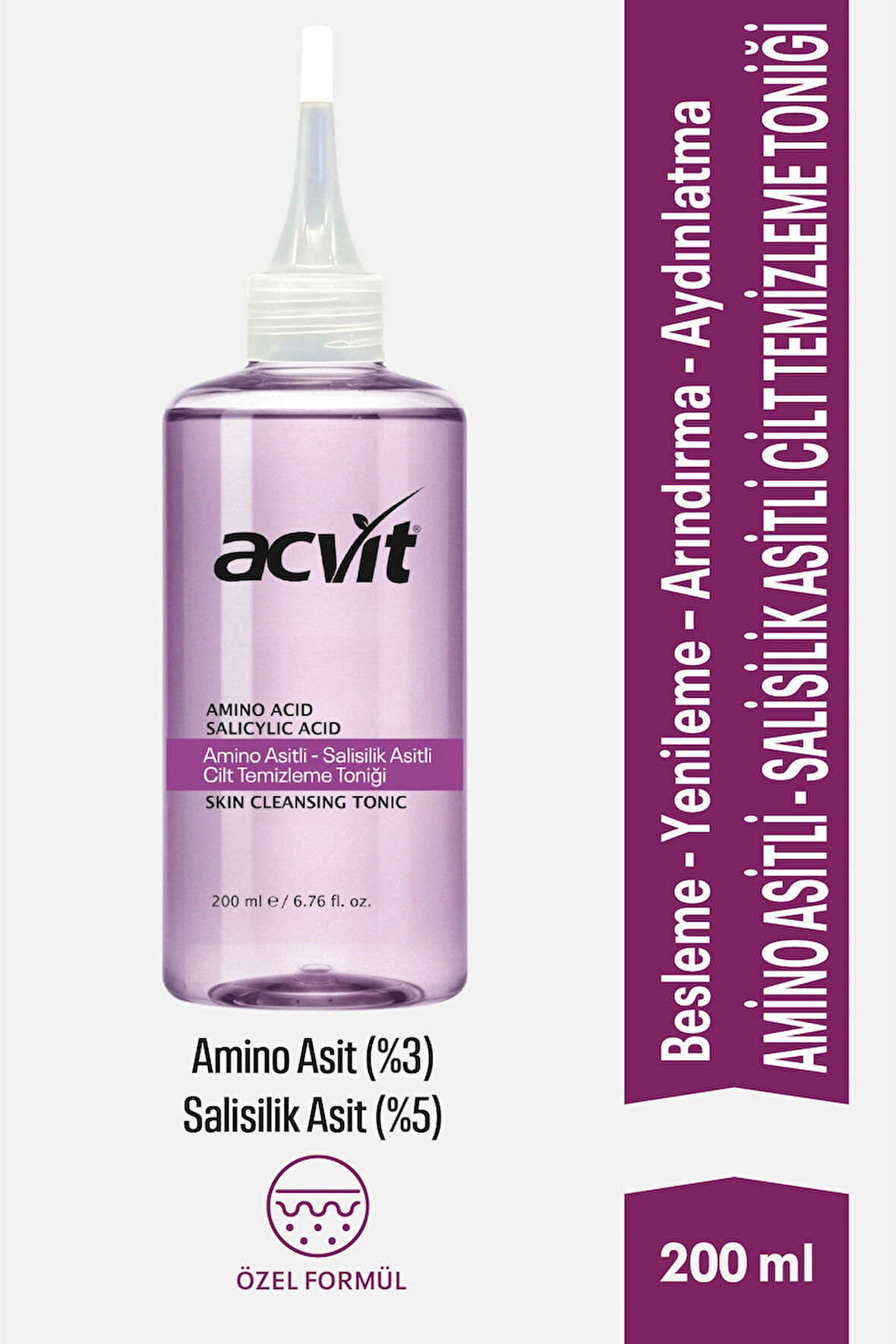 Amino Asitli - Salisilik Asitli Cilt Temizleme Toniği 200 ML