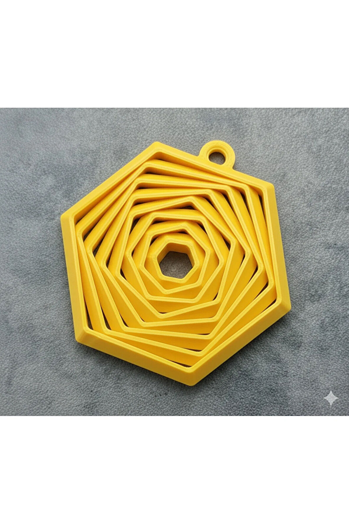 Heksagonik Yankı Geometrik Anahtarlık (2 ADET) - 3D Baskı Sanatı, Şık ve Dayanıklı (PLA Malzeme)