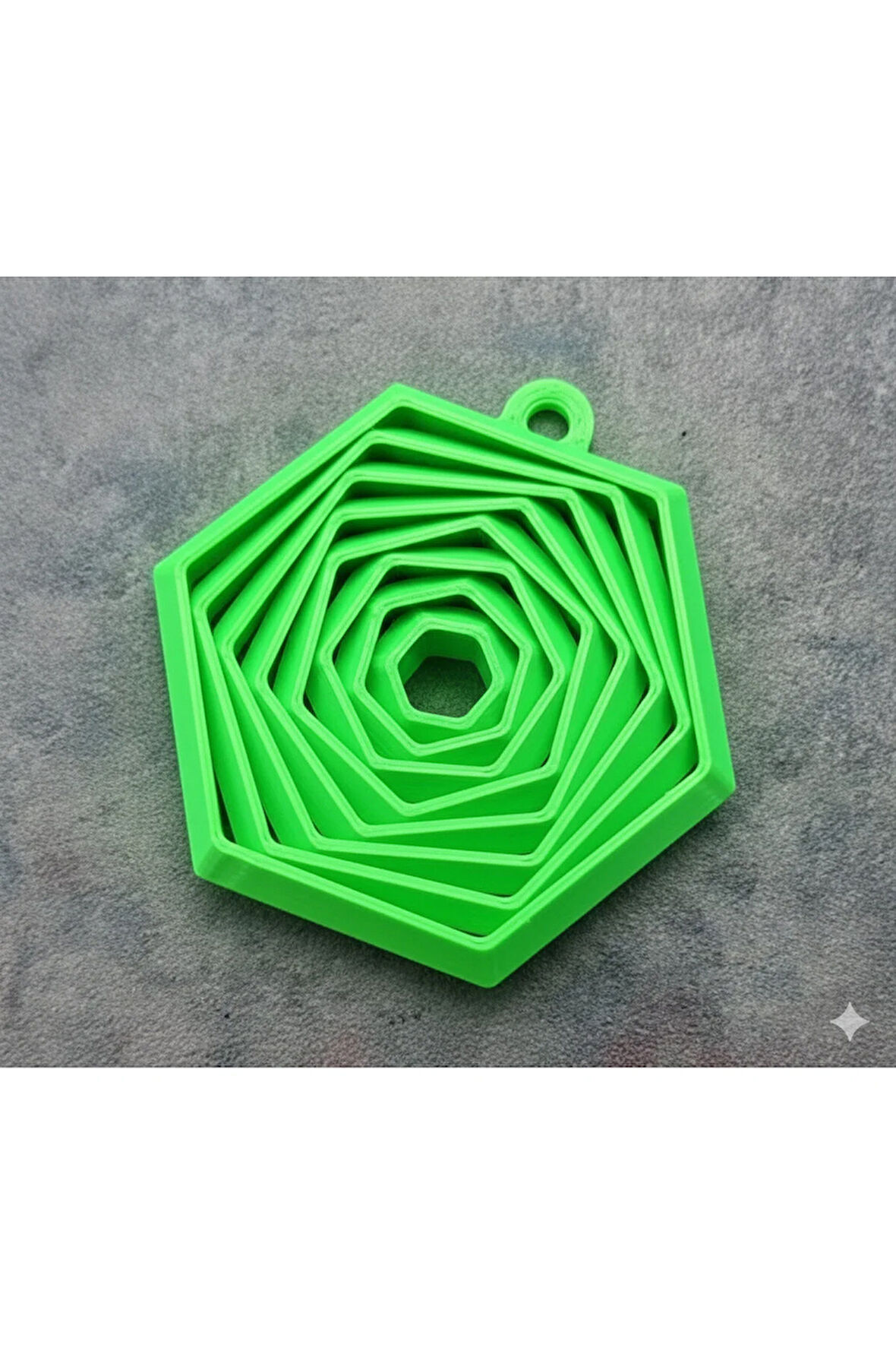 Heksagonik Yankı Geometrik Anahtarlık (2 ADET) - 3D Baskı Sanatı, Şık ve Dayanıklı (PLA Malzeme)