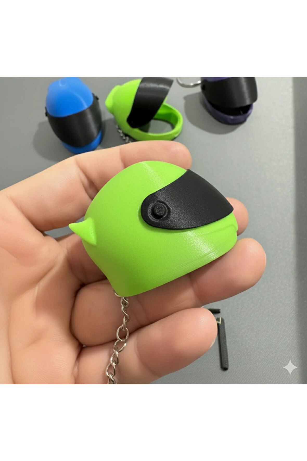 "Racing Helmet Anahtarlık - 3D Yazıcı İle Üretilmiş Özel Tasarım"(2adet)