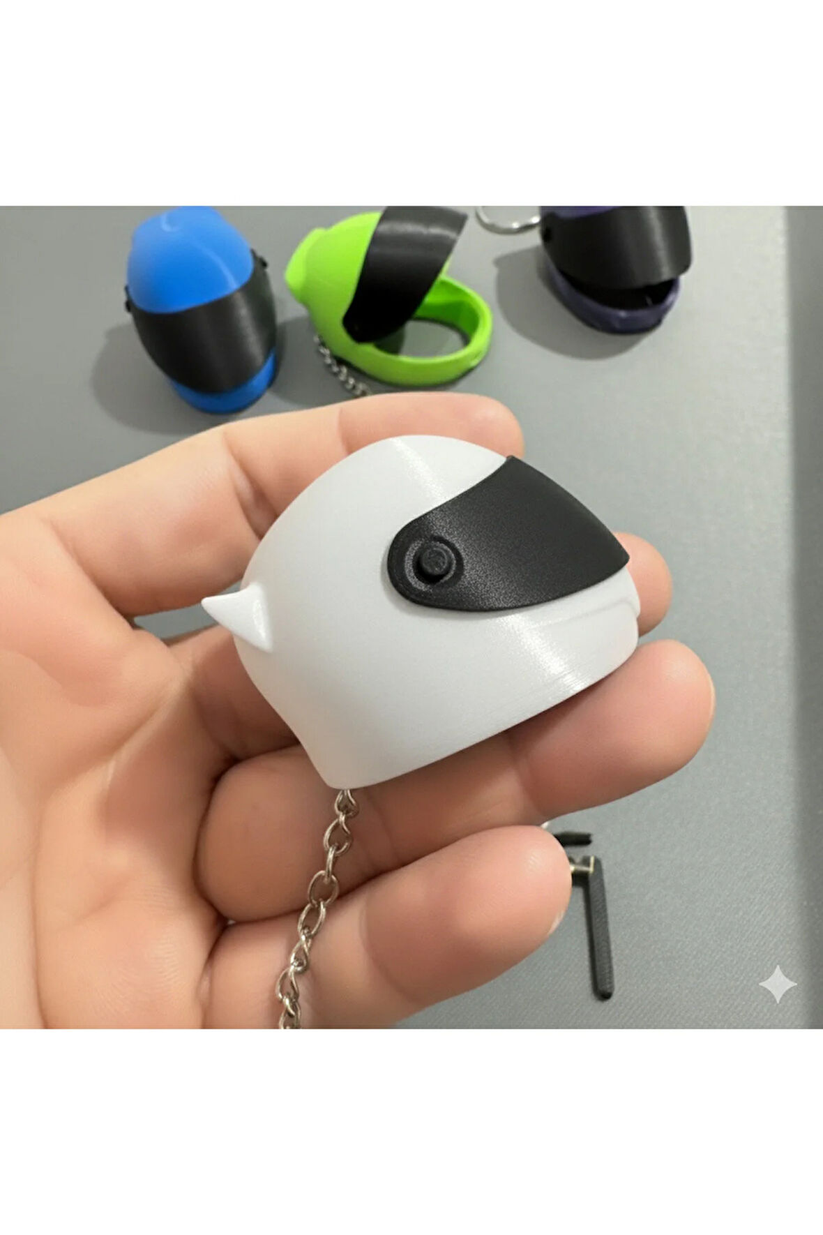 "Racing Helmet Anahtarlık - 3D Yazıcı İle Üretilmiş Özel Tasarım"(2adet)