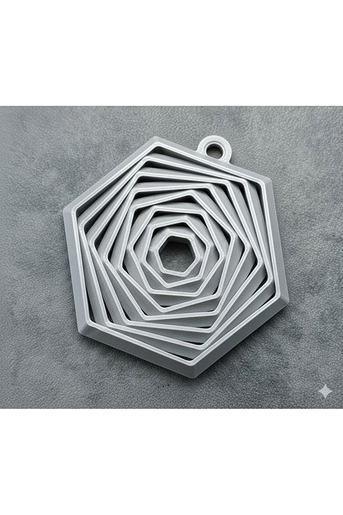 Heksagonik Yankı Geometrik Anahtarlık (2 ADET) - 3D Baskı Sanatı, Şık ve Dayanıklı (PLA Malzeme)