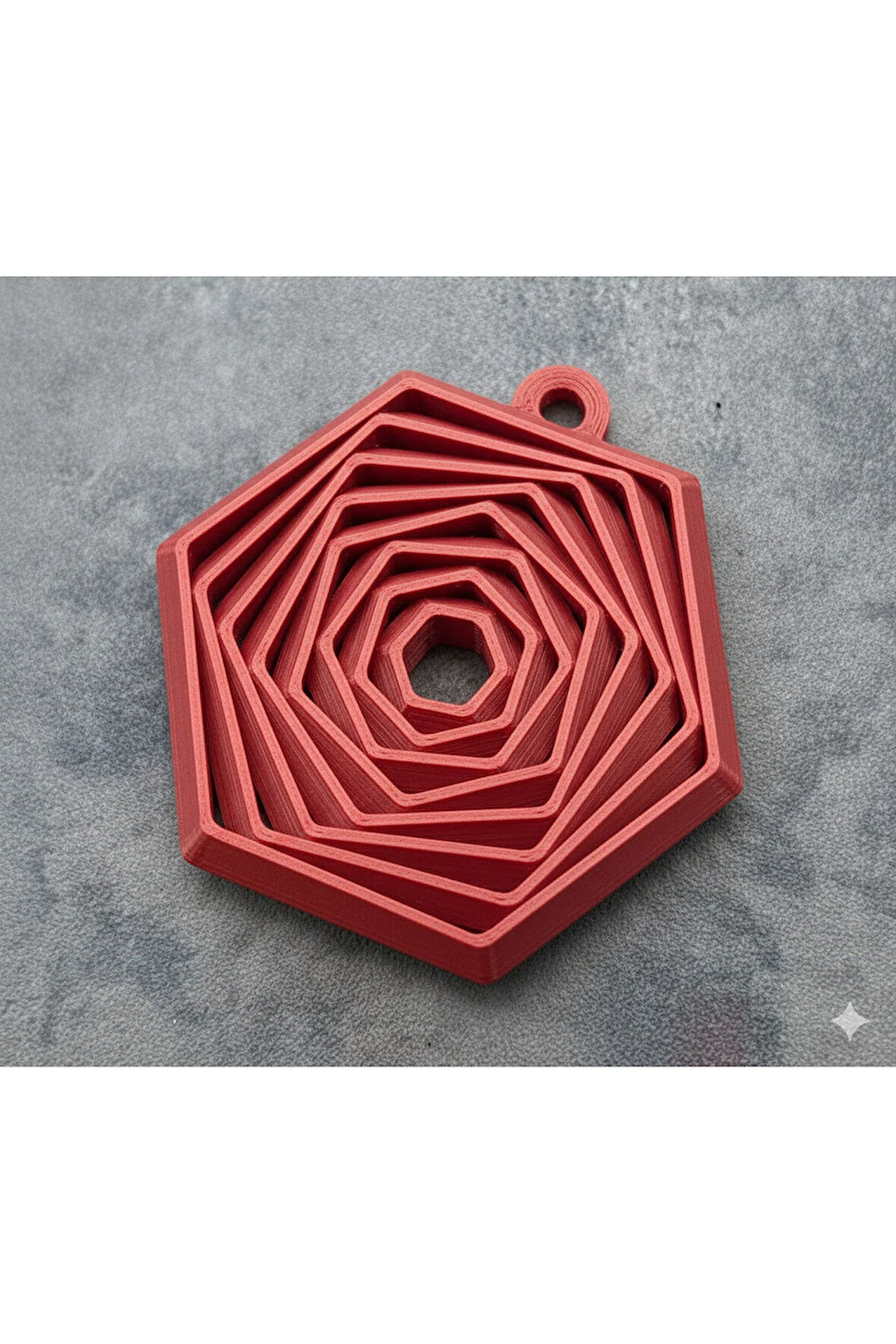 Heksagonik Yankı Geometrik Anahtarlık (2 ADET) - 3D Baskı Sanatı, Şık ve Dayanıklı (PLA Malzeme)