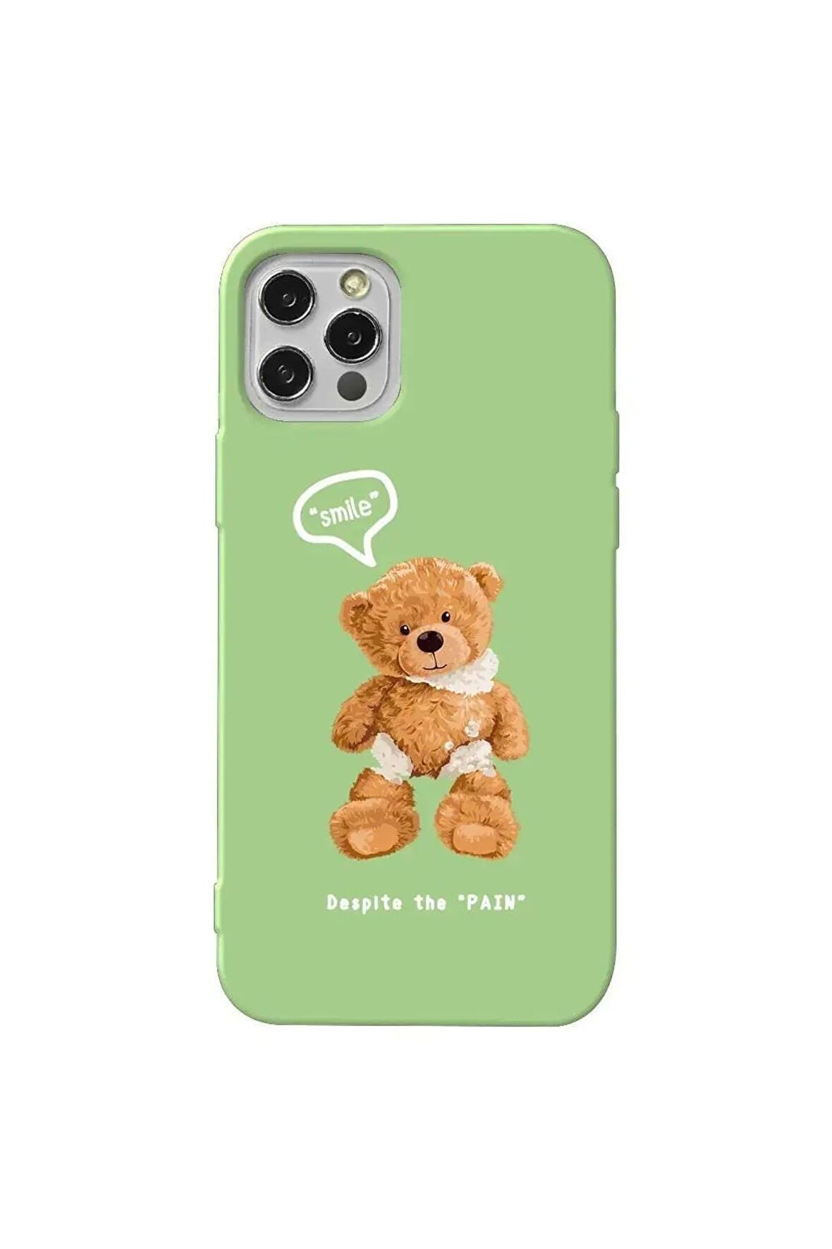 Iphone 13 Pro Max Açik Yesil Renkli Silikon Telefon Kilifi - Ayicik
