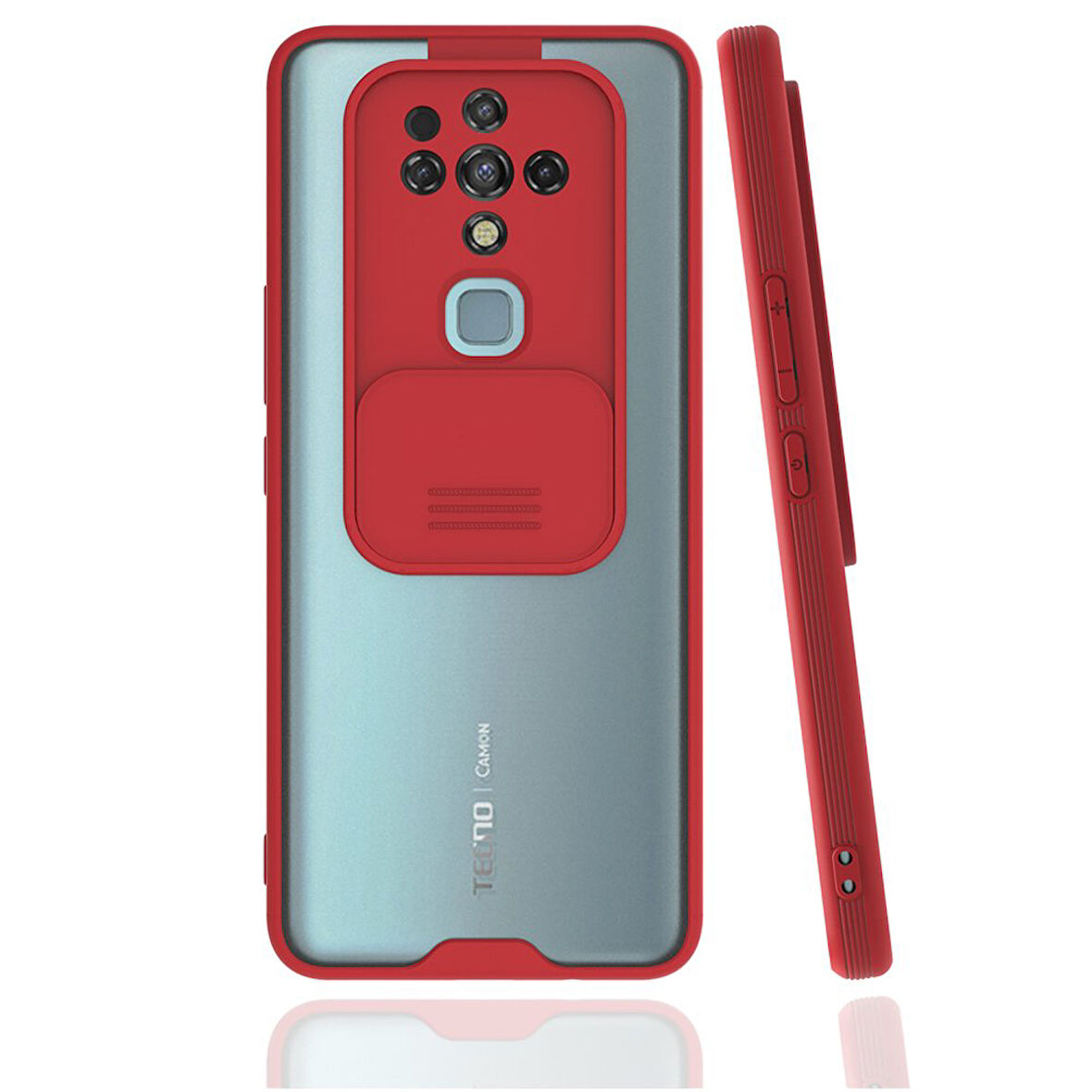 Tekno Tecno  Camon 16 Kılıf Platin Sürgülü Kamera Koruma Silikon Kapak