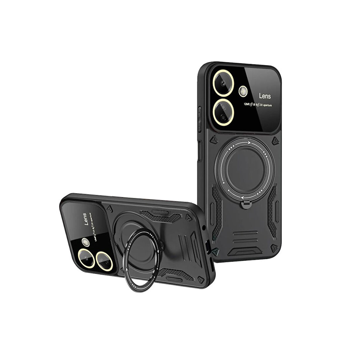 Xiaomi Poco C65 - Redmi 13c Kılıf Joy Lens Korumalı Standlı Şık Tasarım Kapak