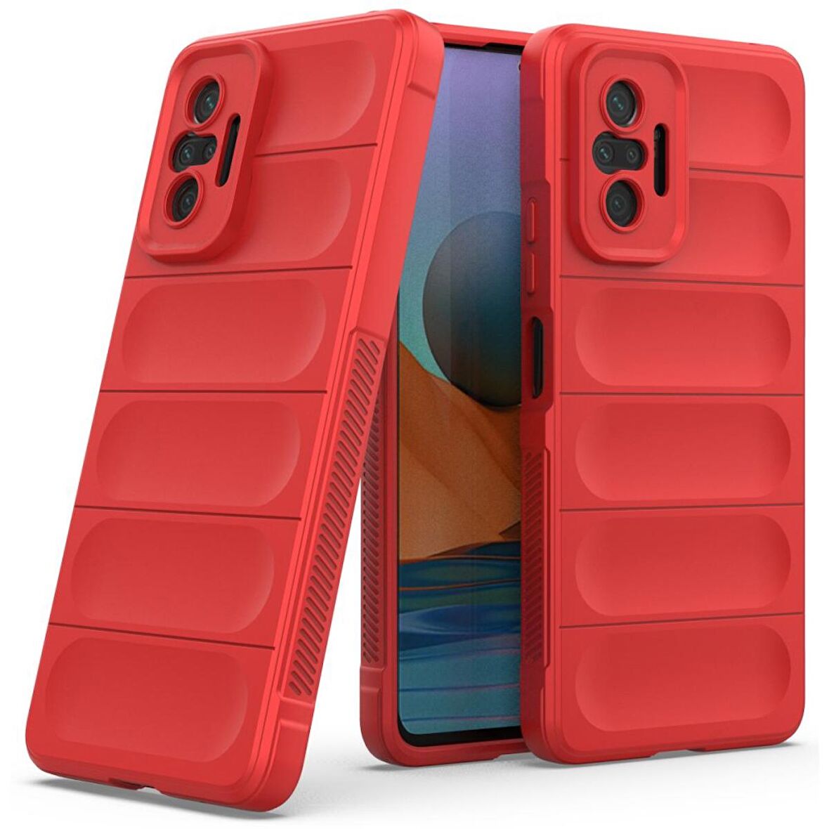 Xiaomi Redmi Note 10 Pro Kılıf Kamera Korumalı İçi Kadife Yumuşak Silikon Kapak + Ekran Koruma