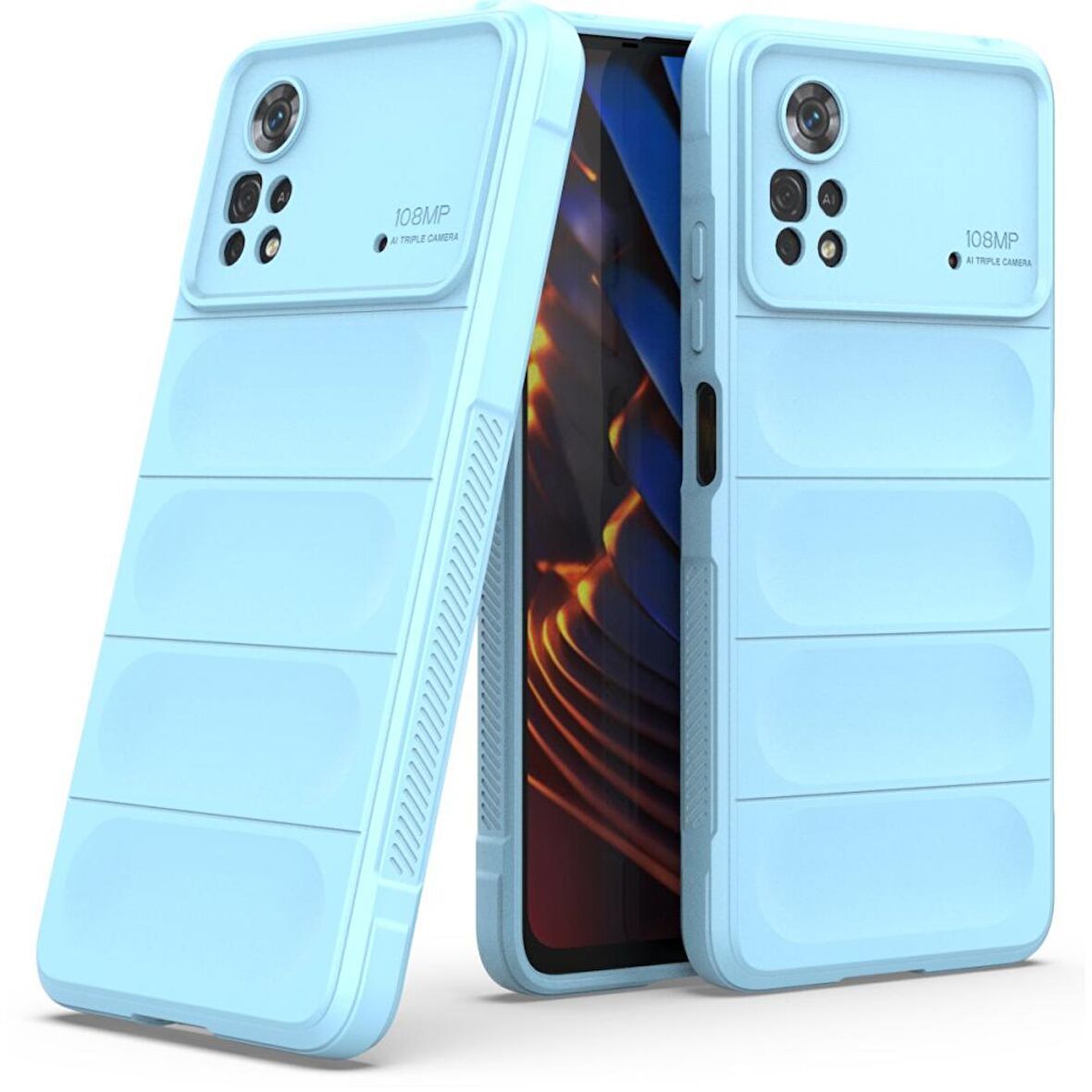 Xiaomi Poco X4 Pro 5G Kılıf Kamera Korumalı İçi Kadife Yumuşak Silikon Kapak + Ekran Koruma