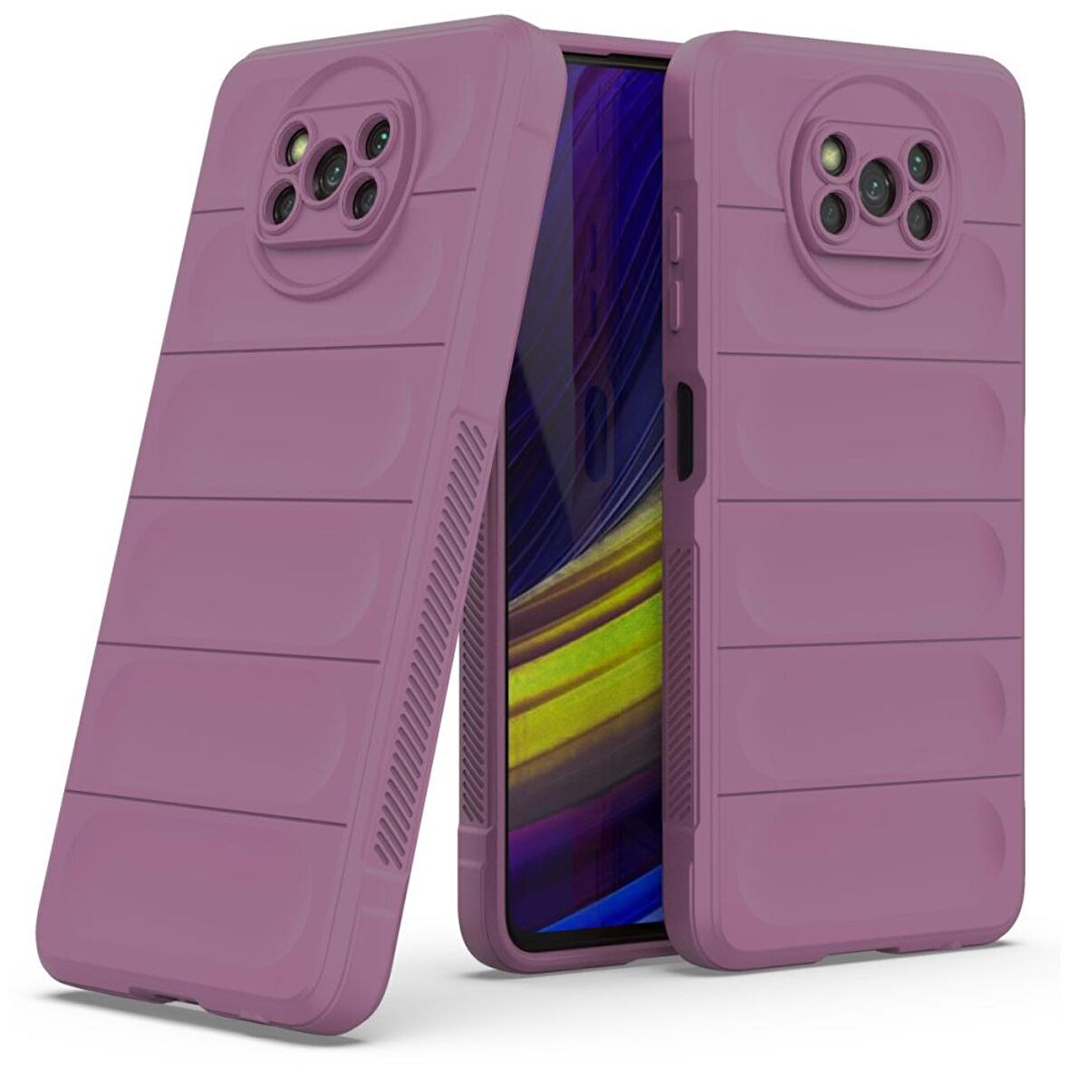 Xiaomi Pocophone X3 Kılıf Kamera Korumalı İçi Kadife Yumuşak Silikon Kapak + Ekran Koruma