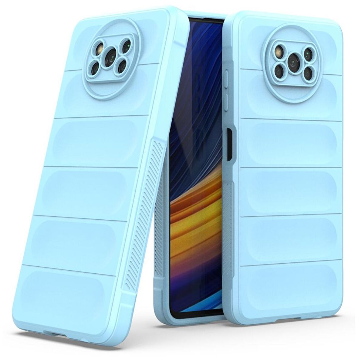 Xiaomi Pocophone X3 Kılıf Kamera Korumalı İçi Kadife Yumuşak Silikon Kapak + Ekran Koruma