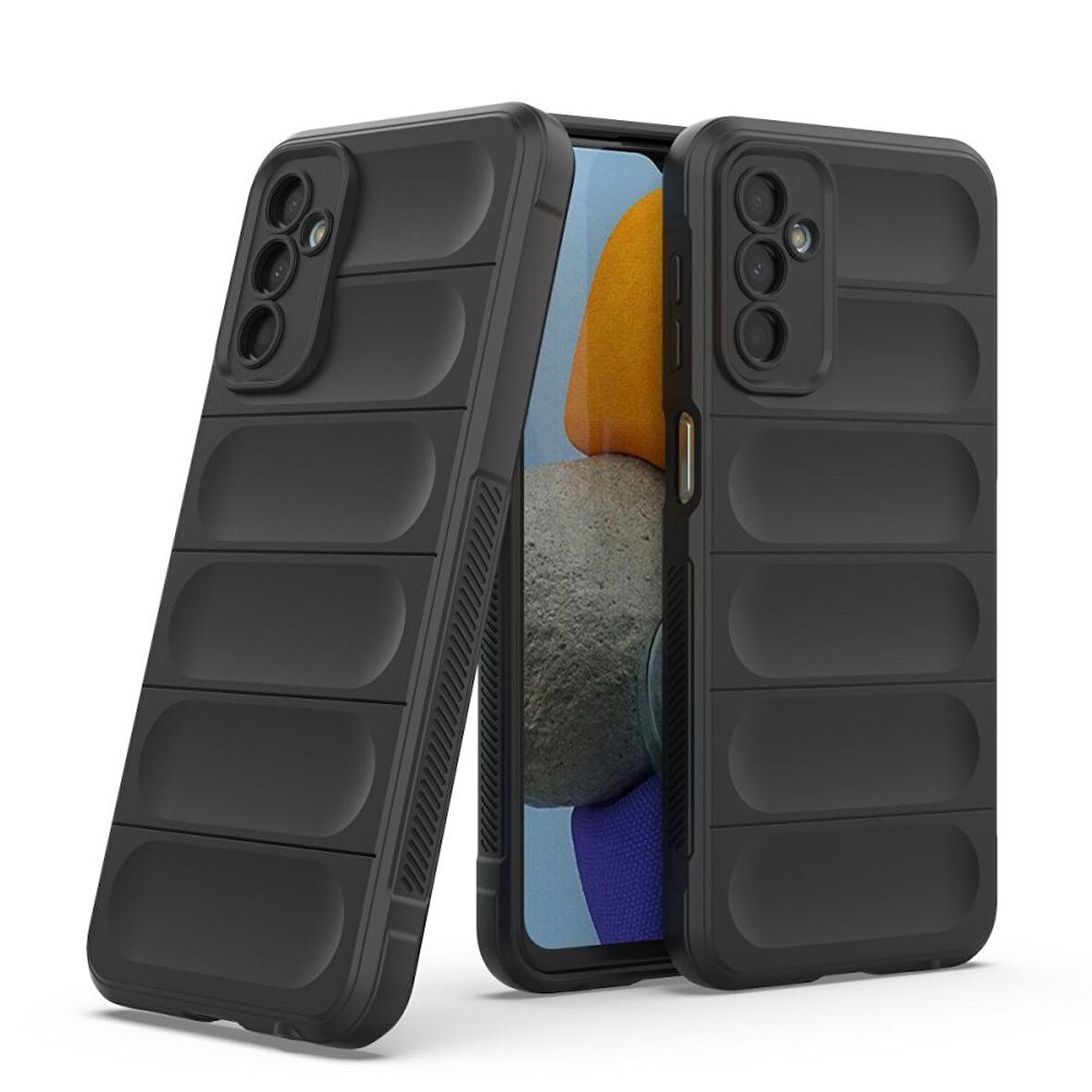 Samsung Galaxy M23 Kılıf Kamera Korumalı İçi Kadife Yumuşak Silikon Kapak + Ekran Koruma