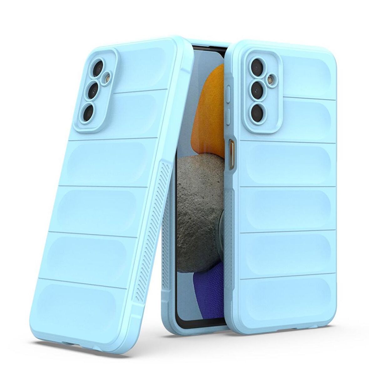Samsung Galaxy M23 Kılıf Kamera Korumalı İçi Kadife Yumuşak Silikon Kapak + Ekran Koruma
