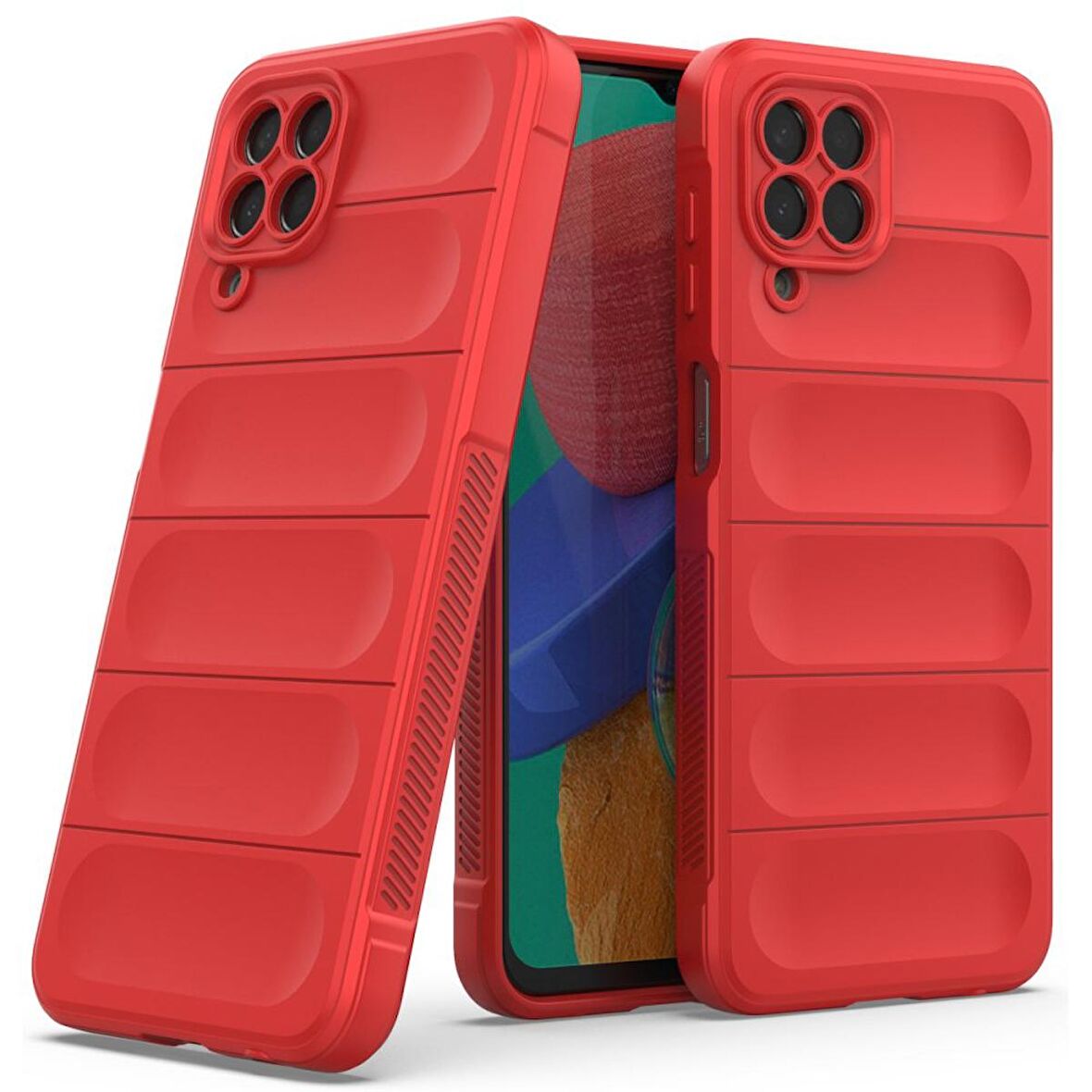 Samsung Galaxy M33 Kılıf Kamera Korumalı İçi Kadife Yumuşak Silikon Kapak + Ekran Koruma