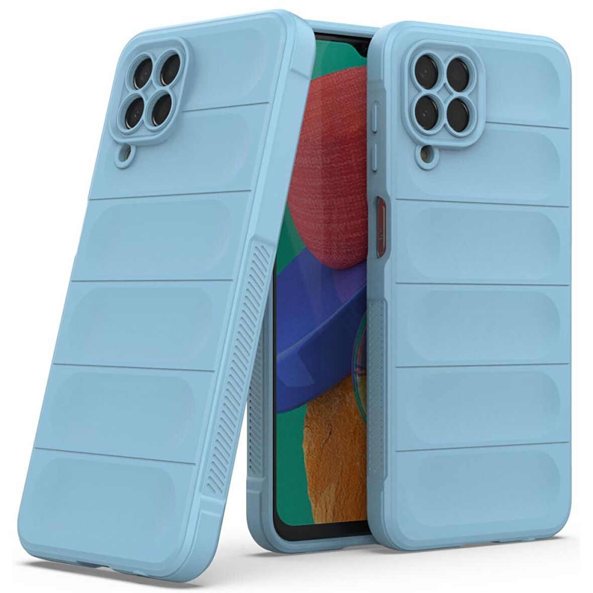 Samsung Galaxy M33 Kılıf Kamera Korumalı İçi Kadife Yumuşak Silikon Kapak + Ekran Koruma