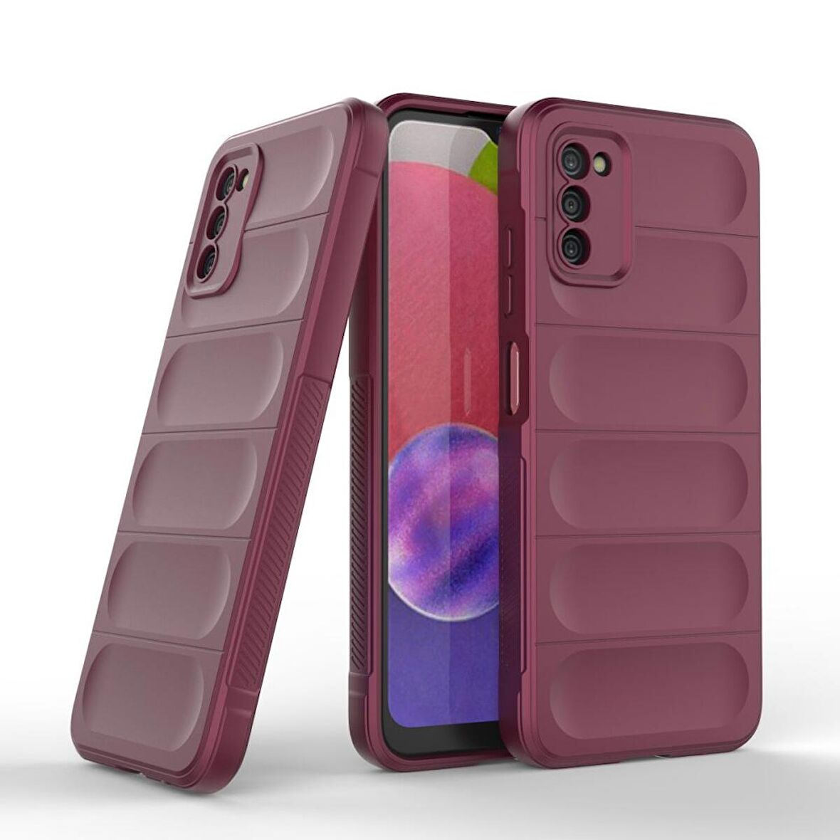 Samsung Galaxy A03S Kılıf Kamera Korumalı İçi Kadife Yumuşak Silikon Kapak + Ekran Koruma