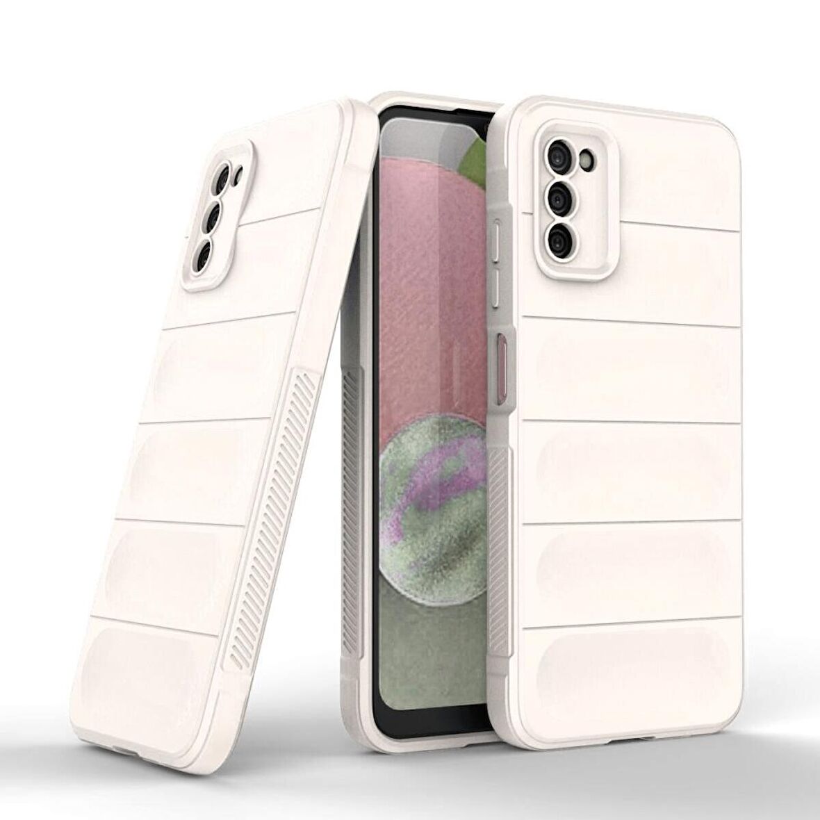 Samsung Galaxy A03S Kılıf Kamera Korumalı İçi Kadife Yumuşak Silikon Kapak + Ekran Koruma