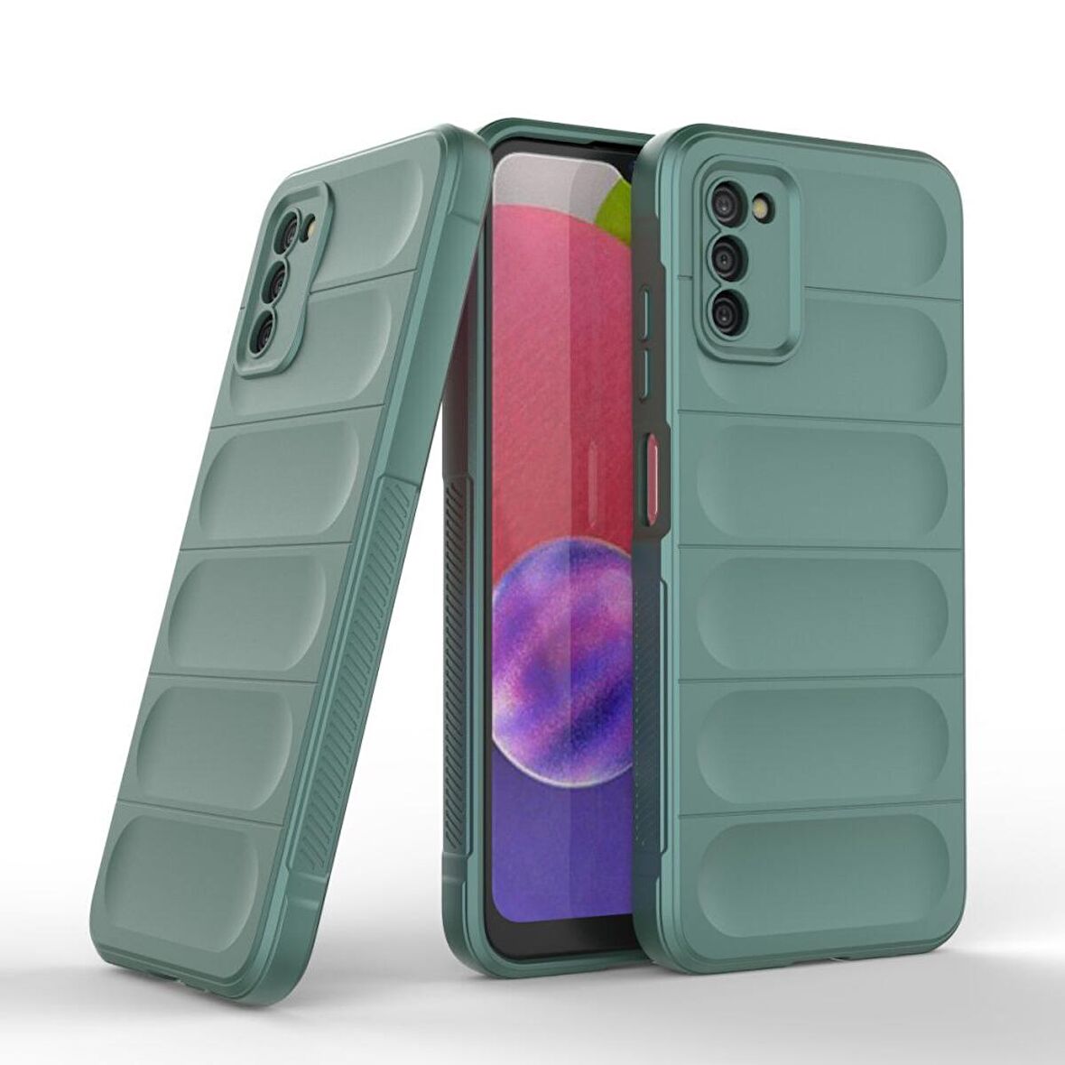 Samsung Galaxy A03S Kılıf Kamera Korumalı İçi Kadife Yumuşak Silikon Kapak + Ekran Koruma