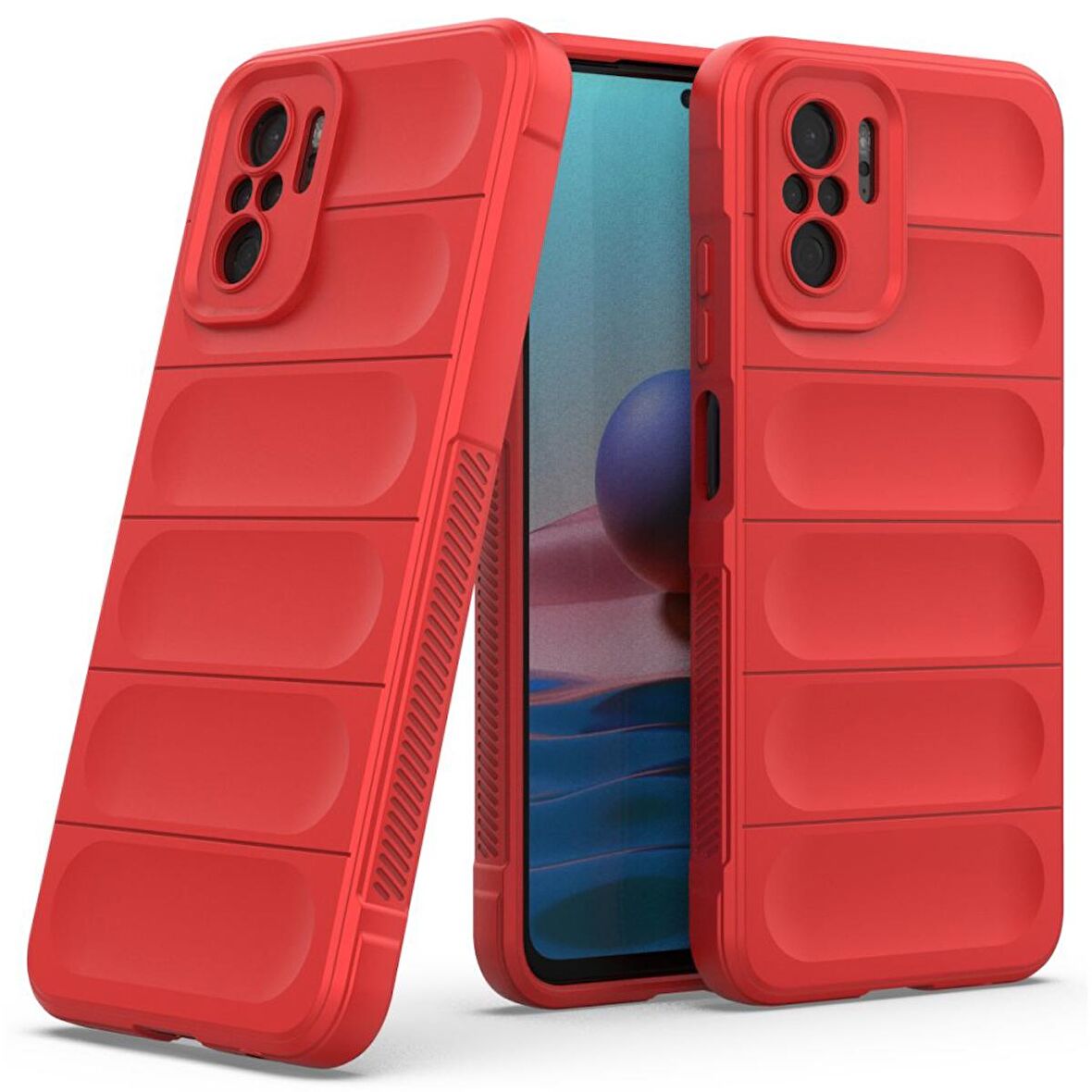 Xiaomi Poco M5s Kılıf Kamera Korumalı İçi Kadife Yumuşak Silikon Kapak + Ekran Koruma