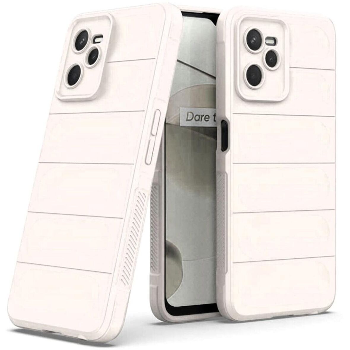 Realme C35 Kılıf Kamera Korumalı İçi Kadife Yumuşak Silikon Kapak + Ekran Koruma