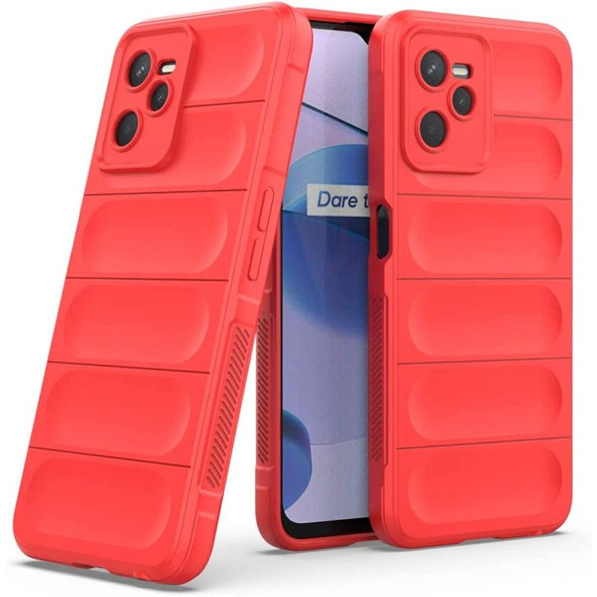 Realme C35 Kılıf Kamera Korumalı İçi Kadife Yumuşak Silikon Kapak + Ekran Koruma