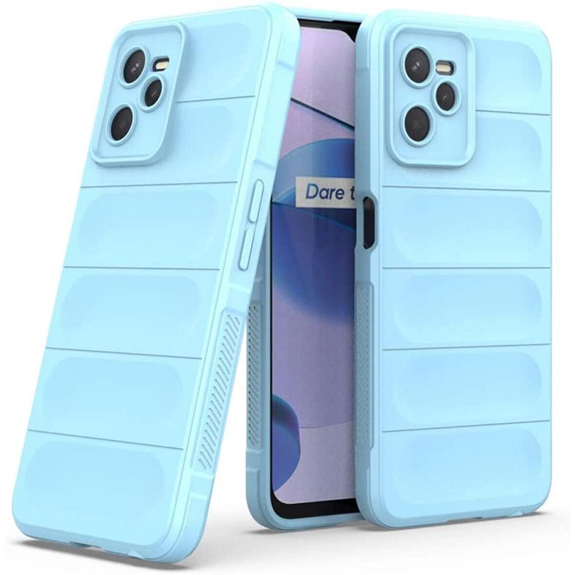 Realme C35 Kılıf Kamera Korumalı İçi Kadife Yumuşak Silikon Kapak + Ekran Koruma