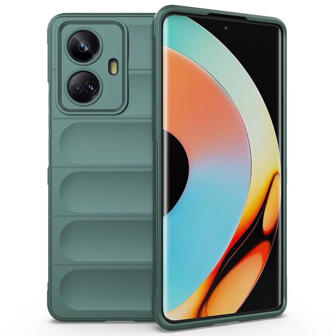 Realme C55 Kılıf Kamera Korumalı İçi Kadife Yumuşak Silikon Kapak + Ekran Koruma